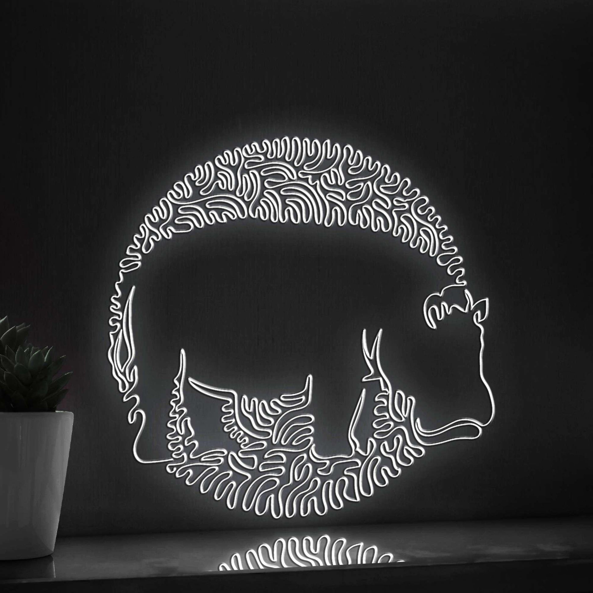 Hippo One Line EL Neon - Grazer Animal Wall Decor - myneonup