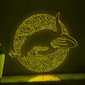 Whale One Line Art EL Wire Neon Sign - Ocean Circle Wall Decor - myneonup