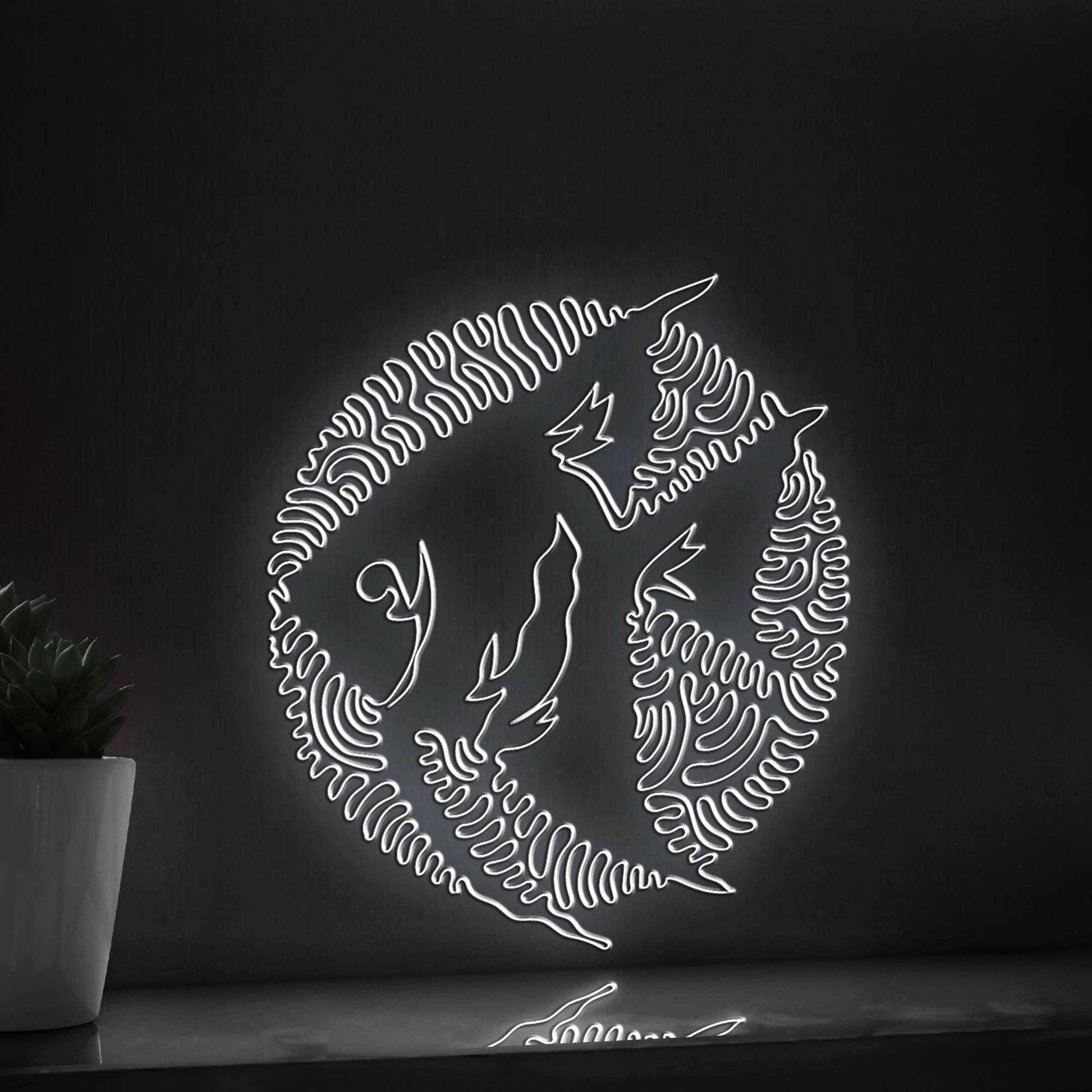 Angelfish One Line Neon - Freshwater Beauty Decor - myneonup