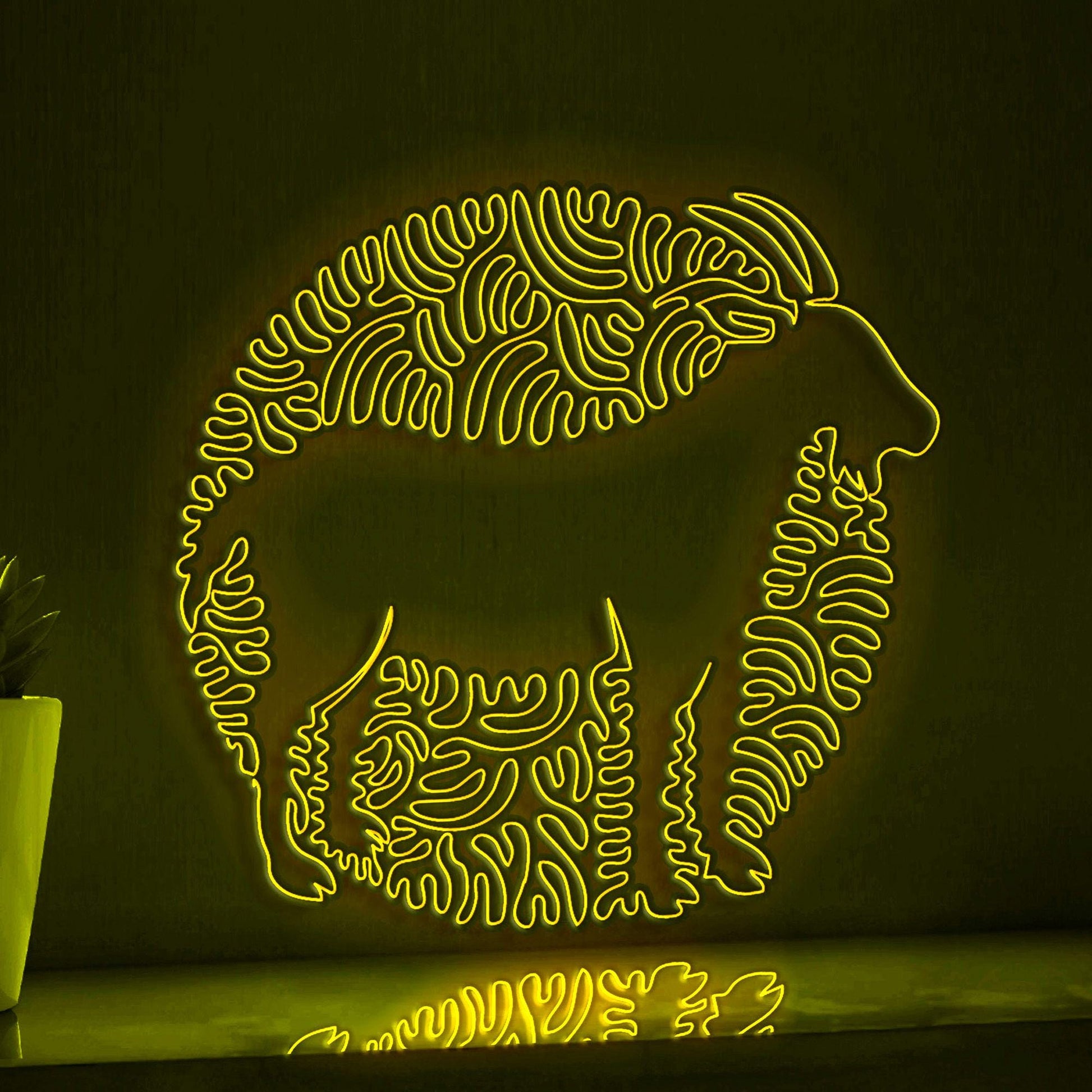 Goat One Line Art EL Wire Neon Sign - Farm Animal Minimalist Decor - myneonup