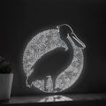 Pelican One Line Neon Sign - Circle Abstract Bird Wall Art Decor - myneonup