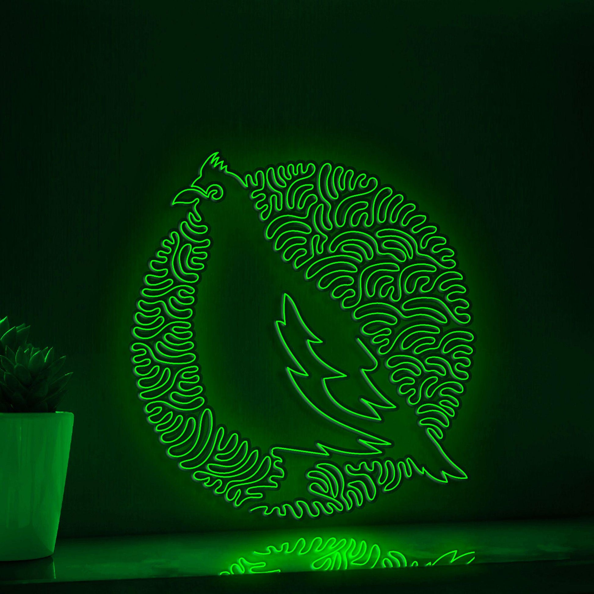 Grouse One Line Art EL Wire Neon Sign - Standing Bird Wall Decor - myneonup