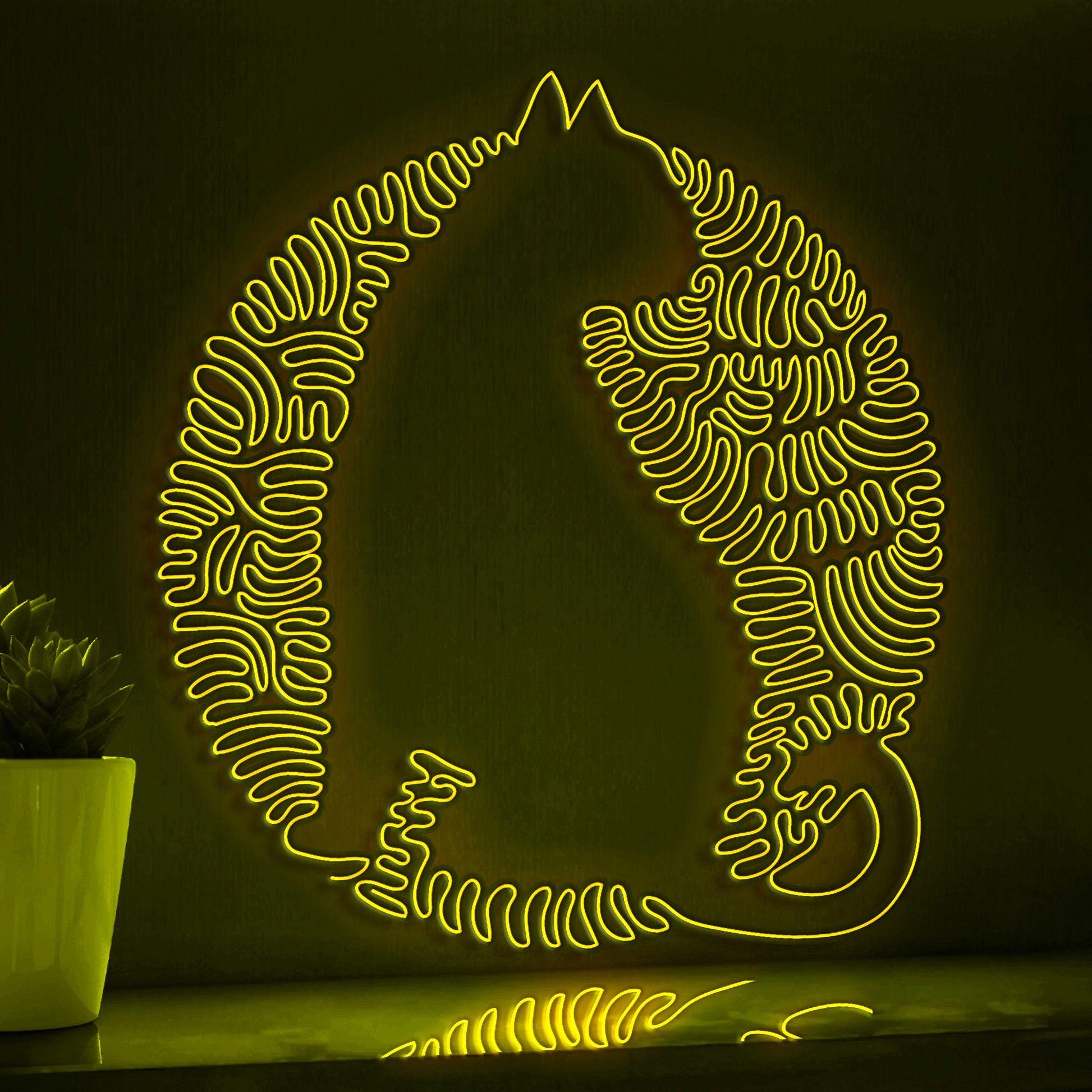 Cat One Line EL Wire Neon Sign - Minimalist Pet Decor - myneonup
