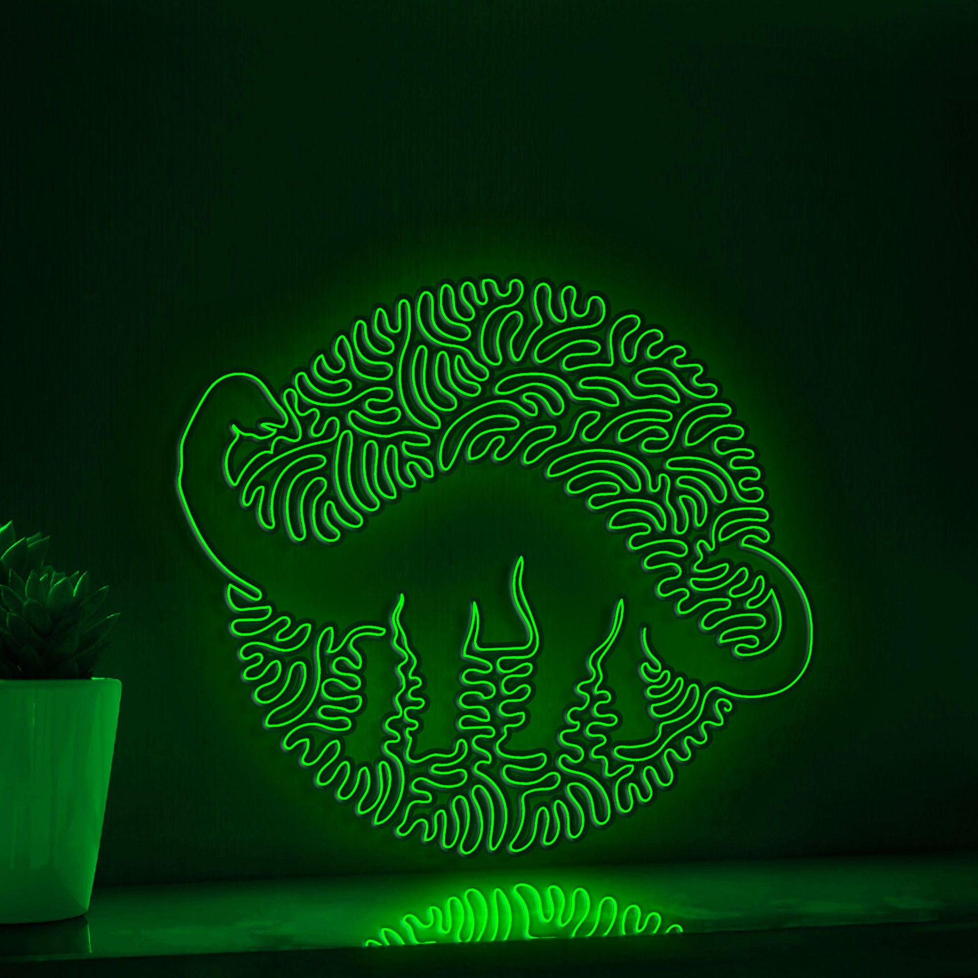 Apatosaurus One Line EL Neon - Dino Tail Wall Decor - myneonup