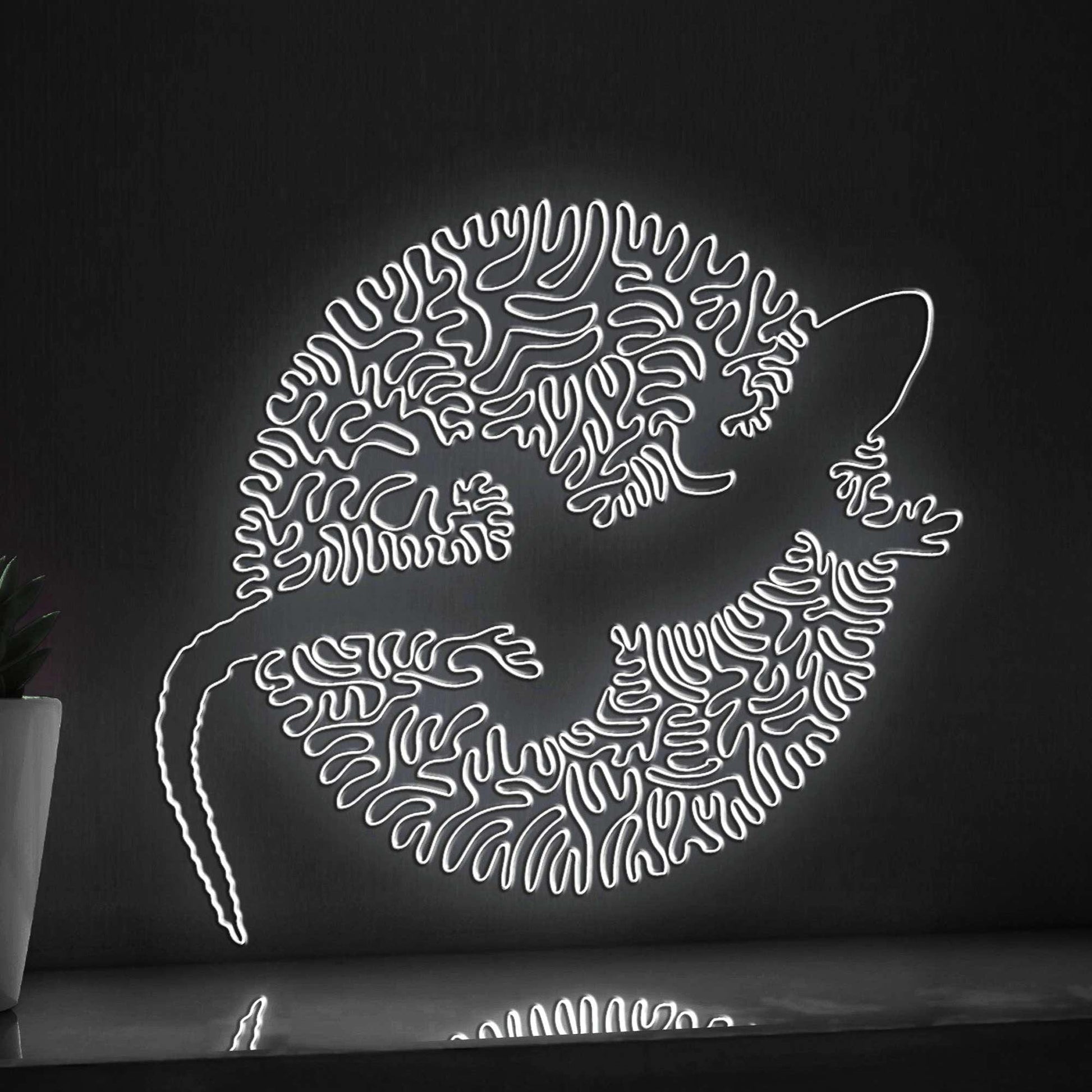 Lizard One Line Art EL Wire Neon Sign - Abstract Reptile Wall Decor - myneonup