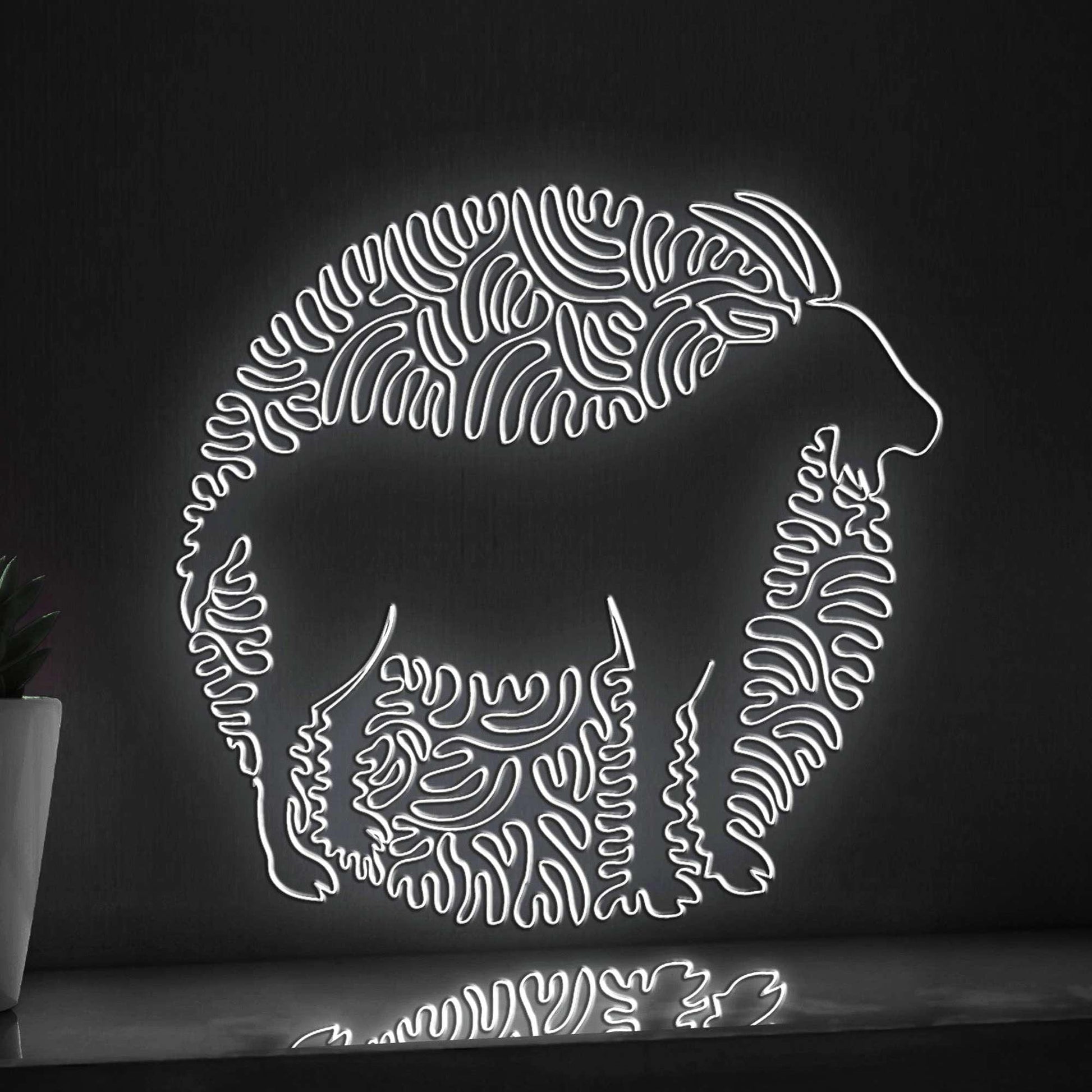 Goat One Line Art EL Wire Neon Sign - Farm Animal Minimalist Decor - myneonup