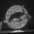 Whale One Line Art EL Wire Neon Sign - Ocean Circle Wall Decor - myneonup