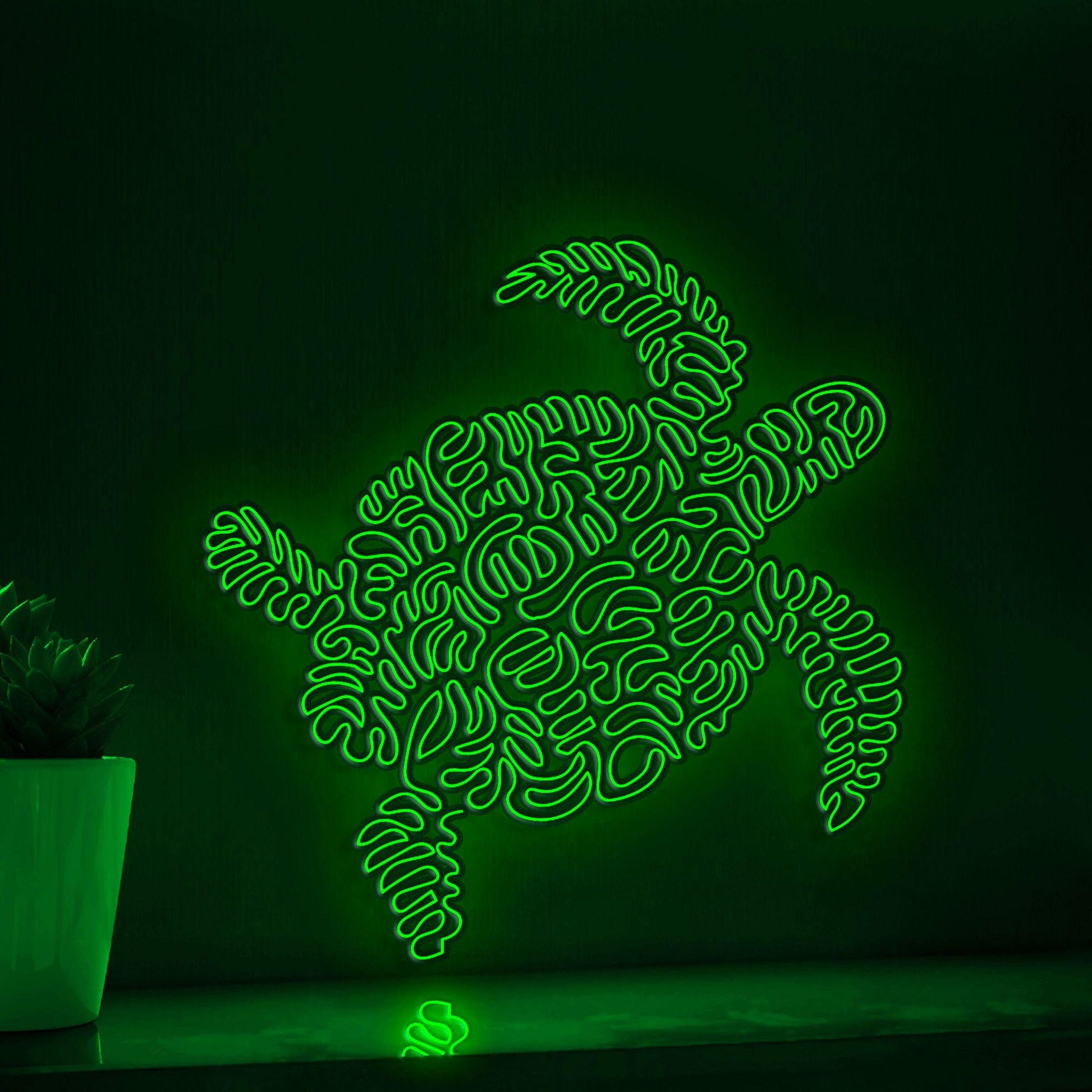 Turtle One Line Art EL Wire Neon Sign - Ocean Minimalist Wall Decor - myneonup