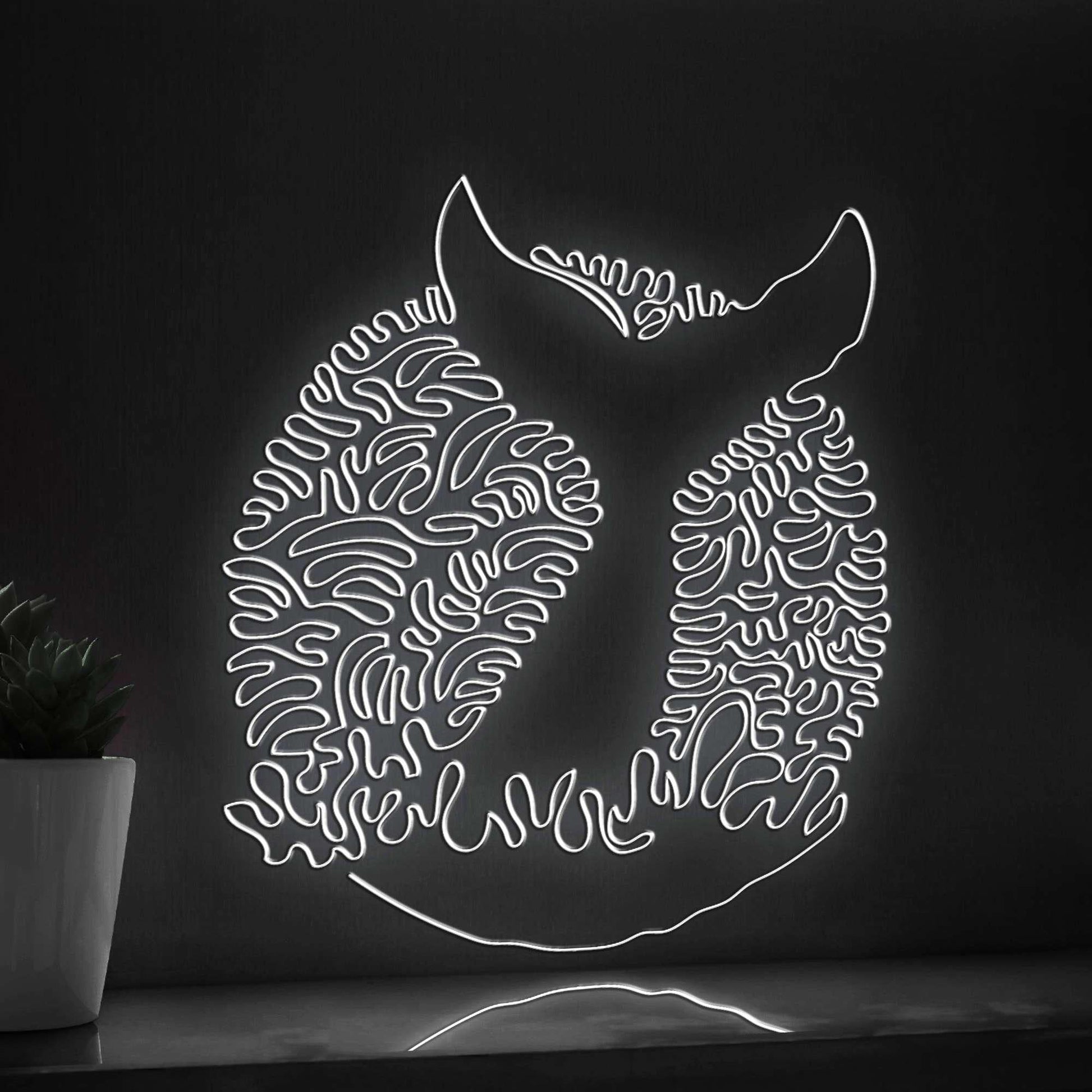 Whale Ambush One Line EL Wire Neon Sign - Ocean Giant Wall Art - myneonup