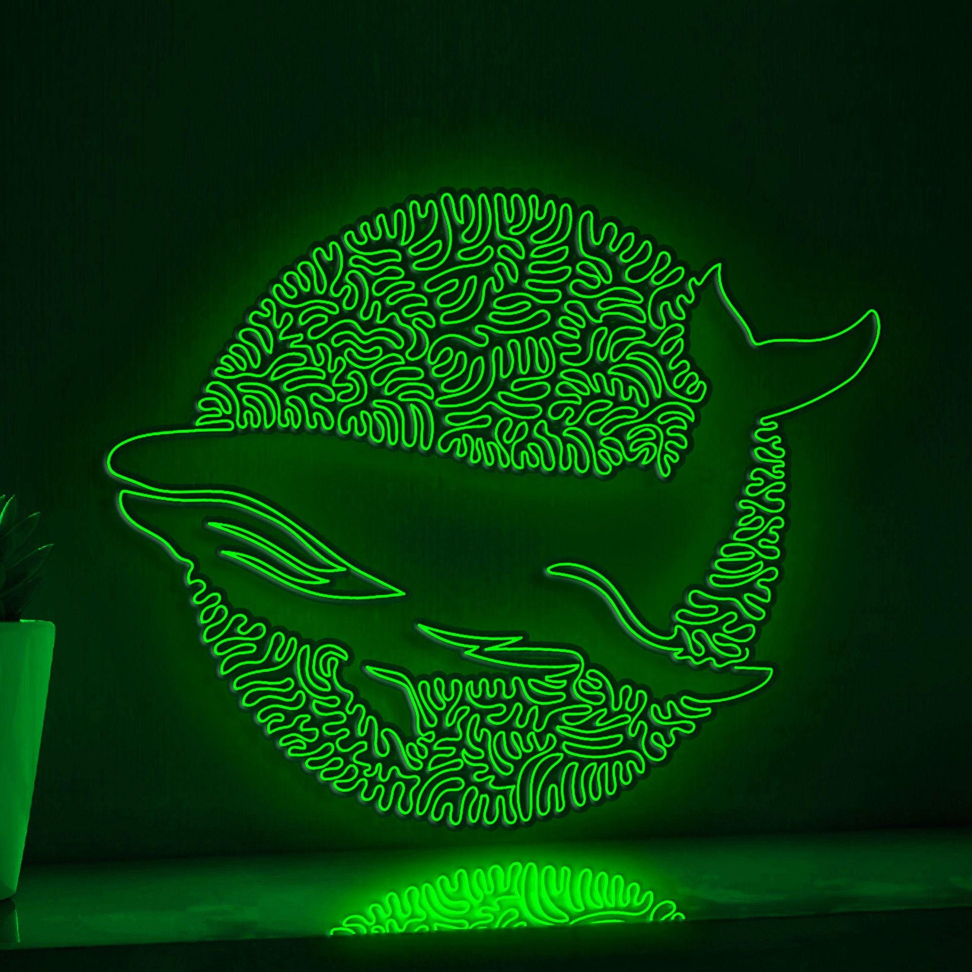 Adorable Whale One Line EL Wire Neon Sign - Sea Animal Wall Art - myneonup