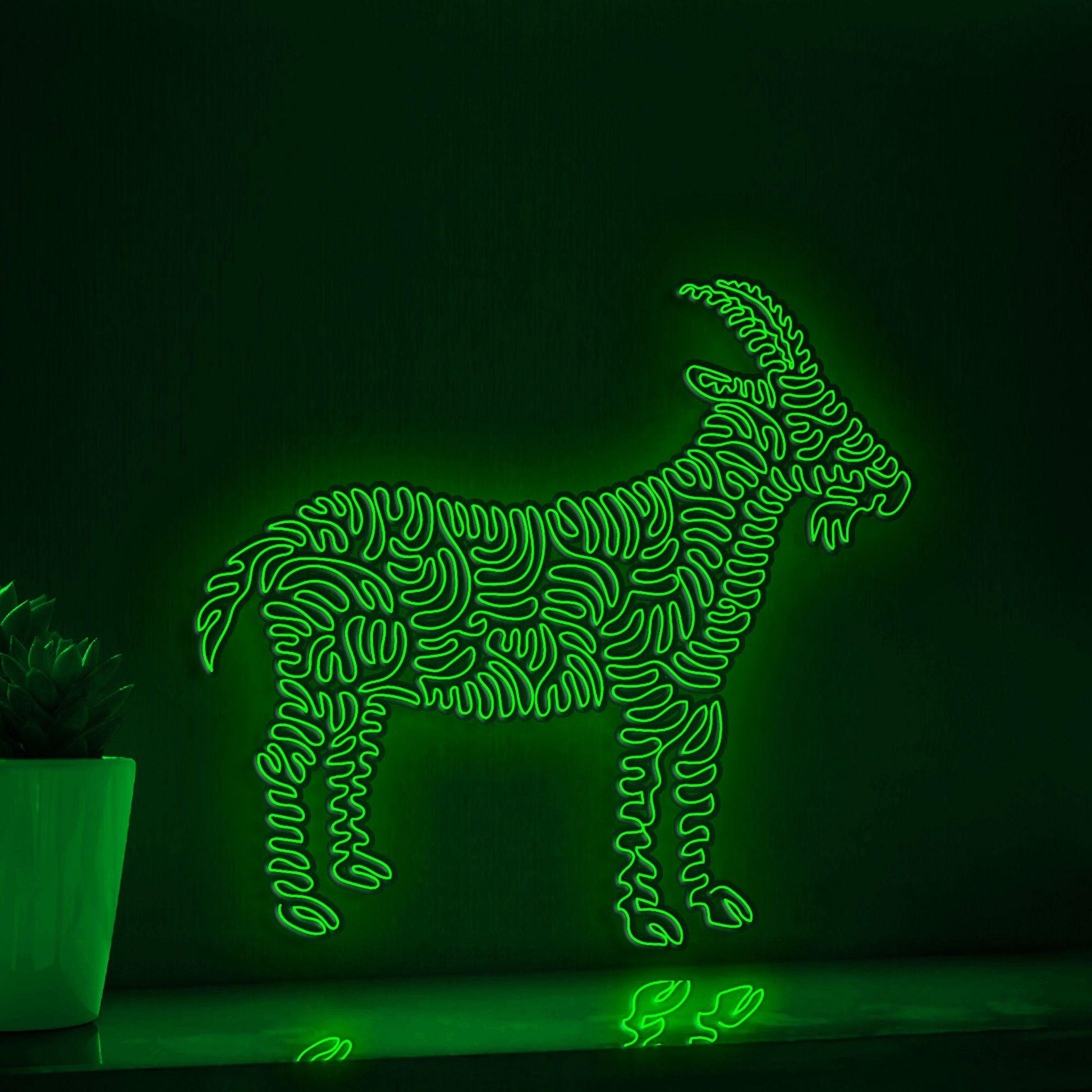 Goat One Line EL Wire Neon Sign - Farm-Raised Animal Decor - myneonup