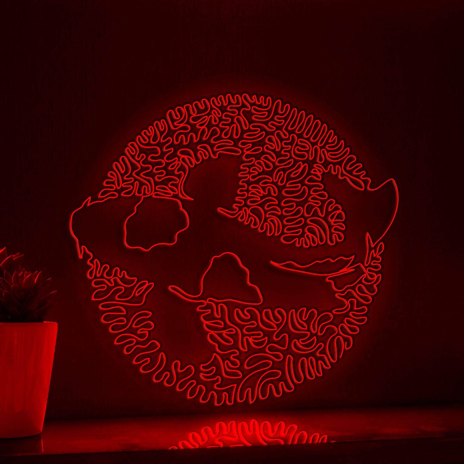 Koi Fish One Line EL Wire Neon Sign - Asian Zen Wall Art Decor - myneonup