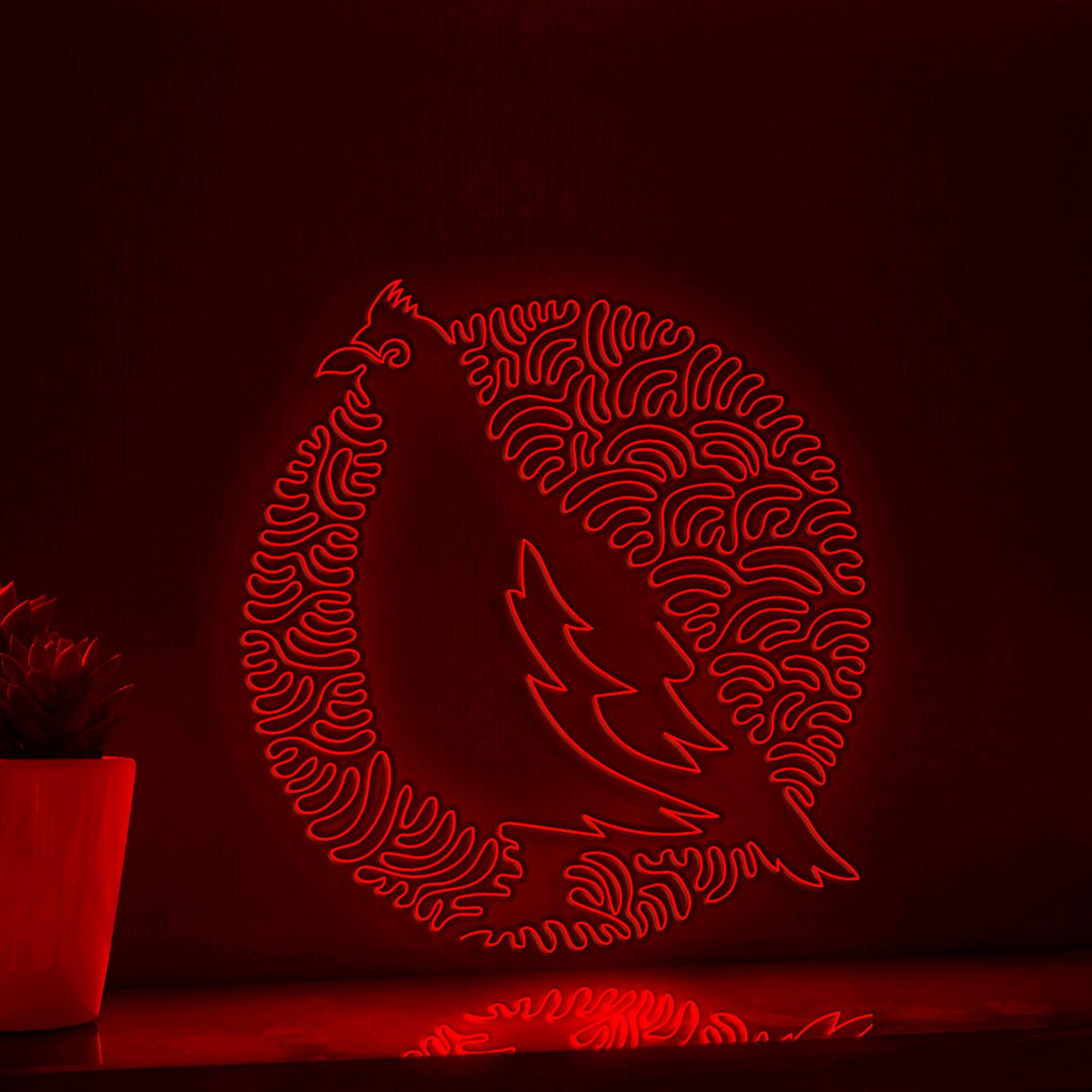Grouse One Line Art EL Wire Neon Sign - Standing Bird Wall Decor - myneonup