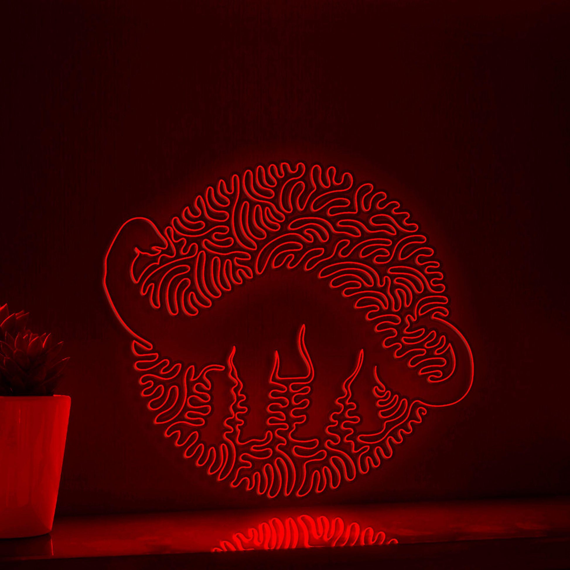 Apatosaurus One Line EL Neon - Dino Tail Wall Decor - myneonup
