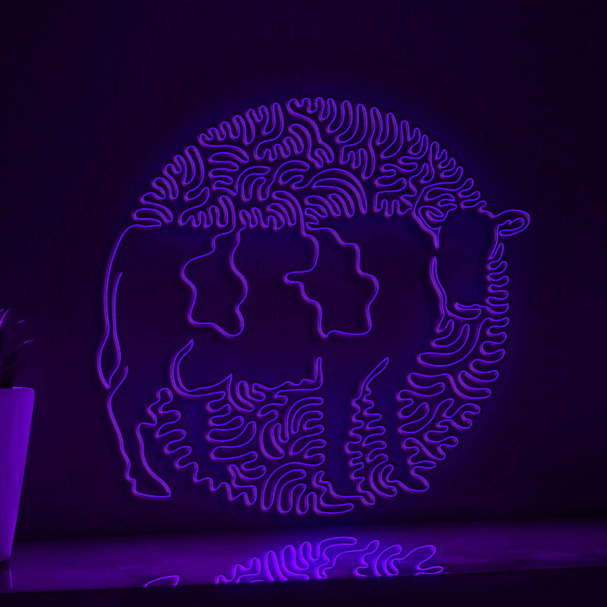 Cow One Line EL Wire Neon Sign - Farm Animal Minimalist Art - myneonup
