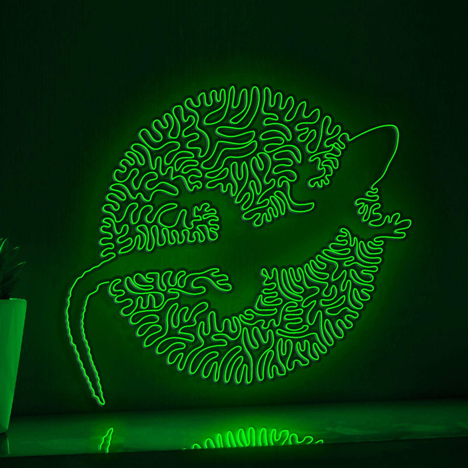 Lizard One Line Art EL Wire Neon Sign - Abstract Reptile Wall Decor - myneonup