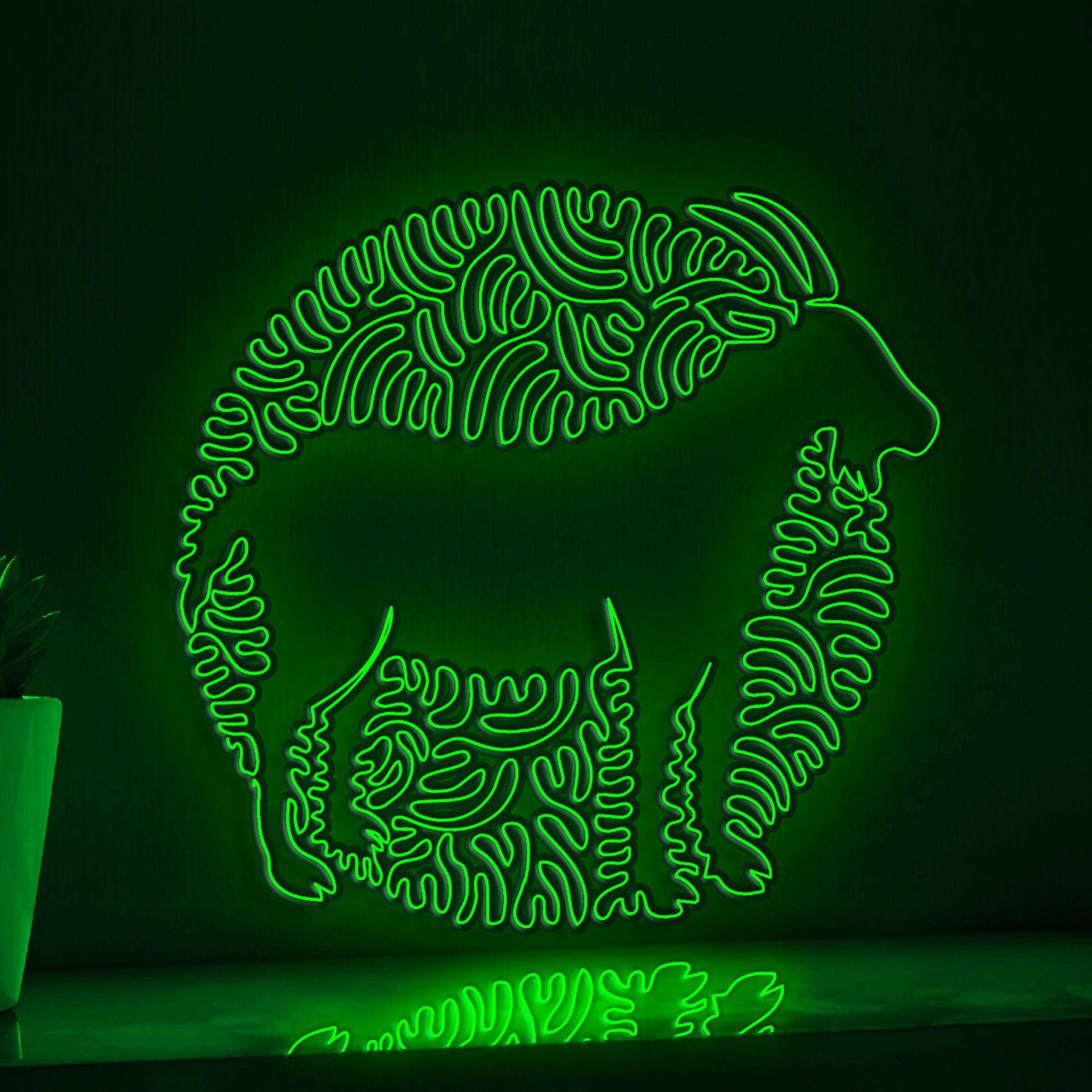 Goat One Line Art EL Wire Neon Sign - Farm Animal Minimalist Decor - myneonup