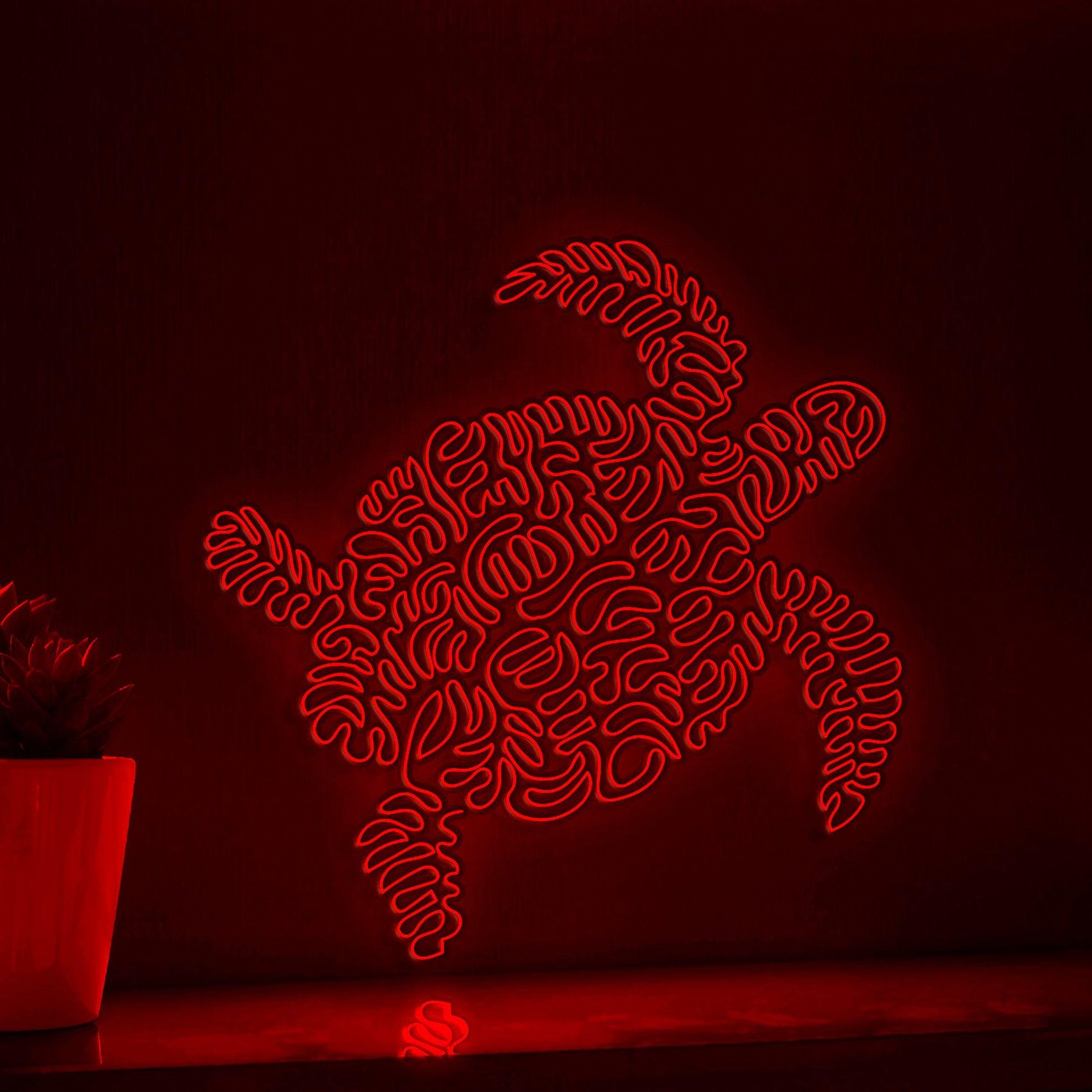 Turtle One Line Art EL Wire Neon Sign - Ocean Minimalist Wall Decor - myneonup