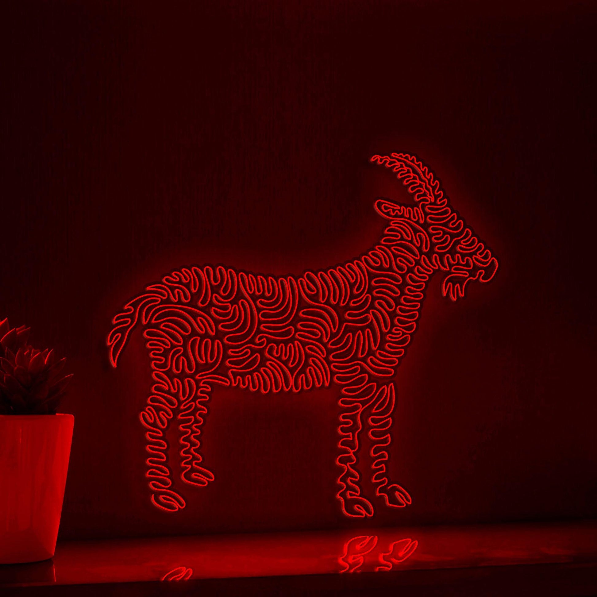 Goat One Line EL Wire Neon Sign - Farm-Raised Animal Decor - myneonup