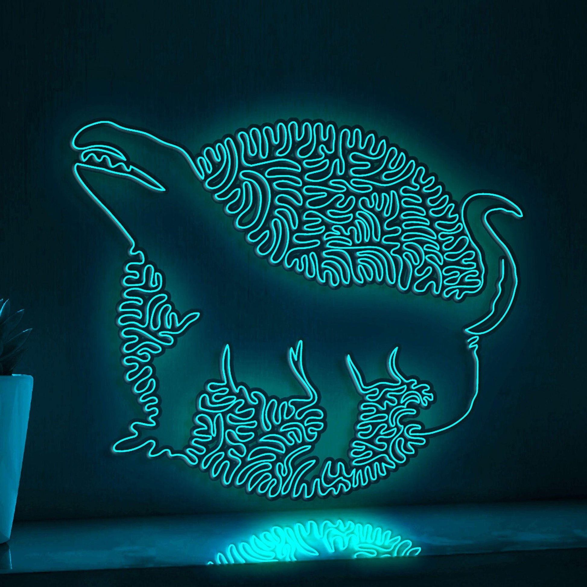 Komodo Dragon EL Wire Neon Sign - Lizard Wall Decor - myneonup