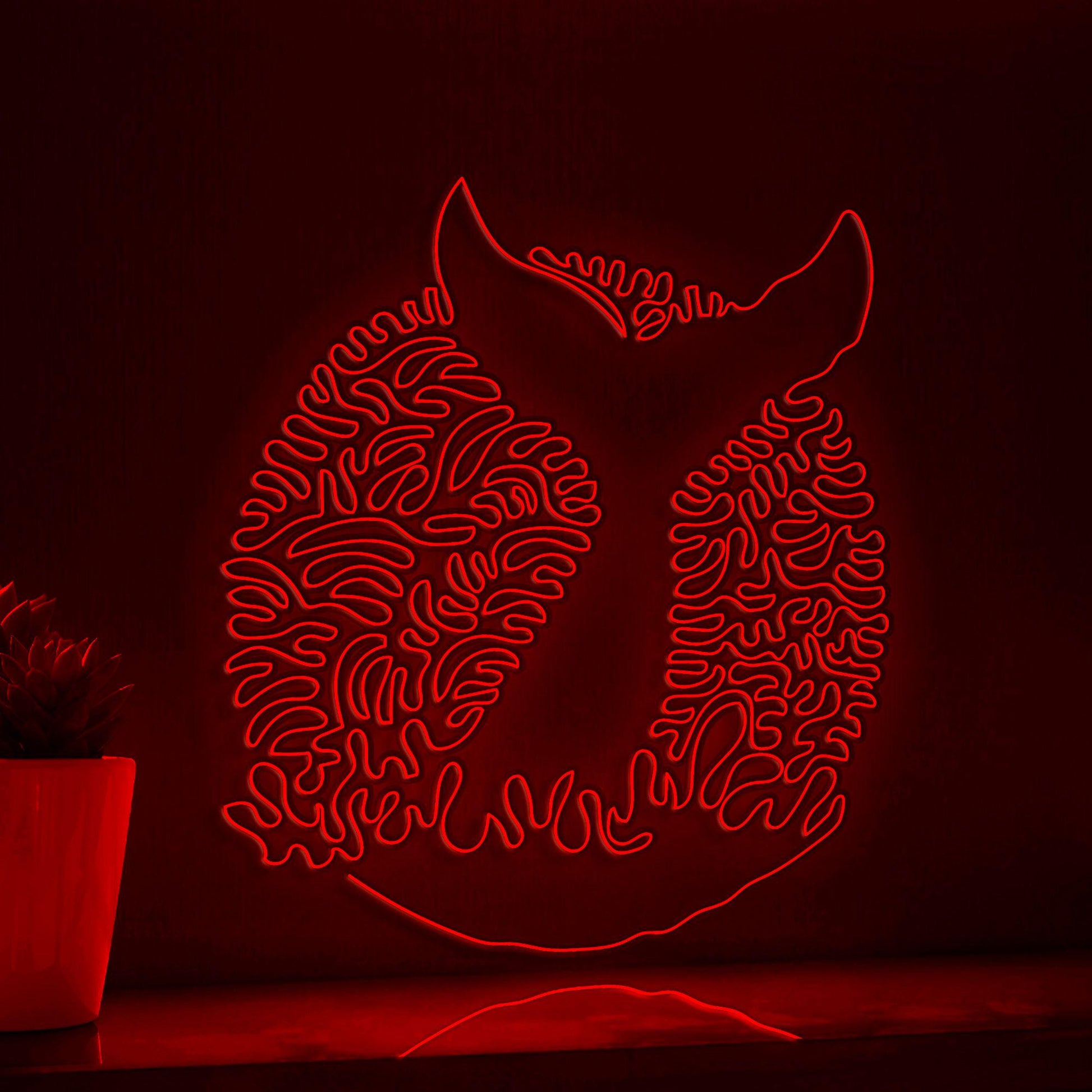 Whale Ambush One Line EL Wire Neon Sign - Ocean Giant Wall Art - myneonup