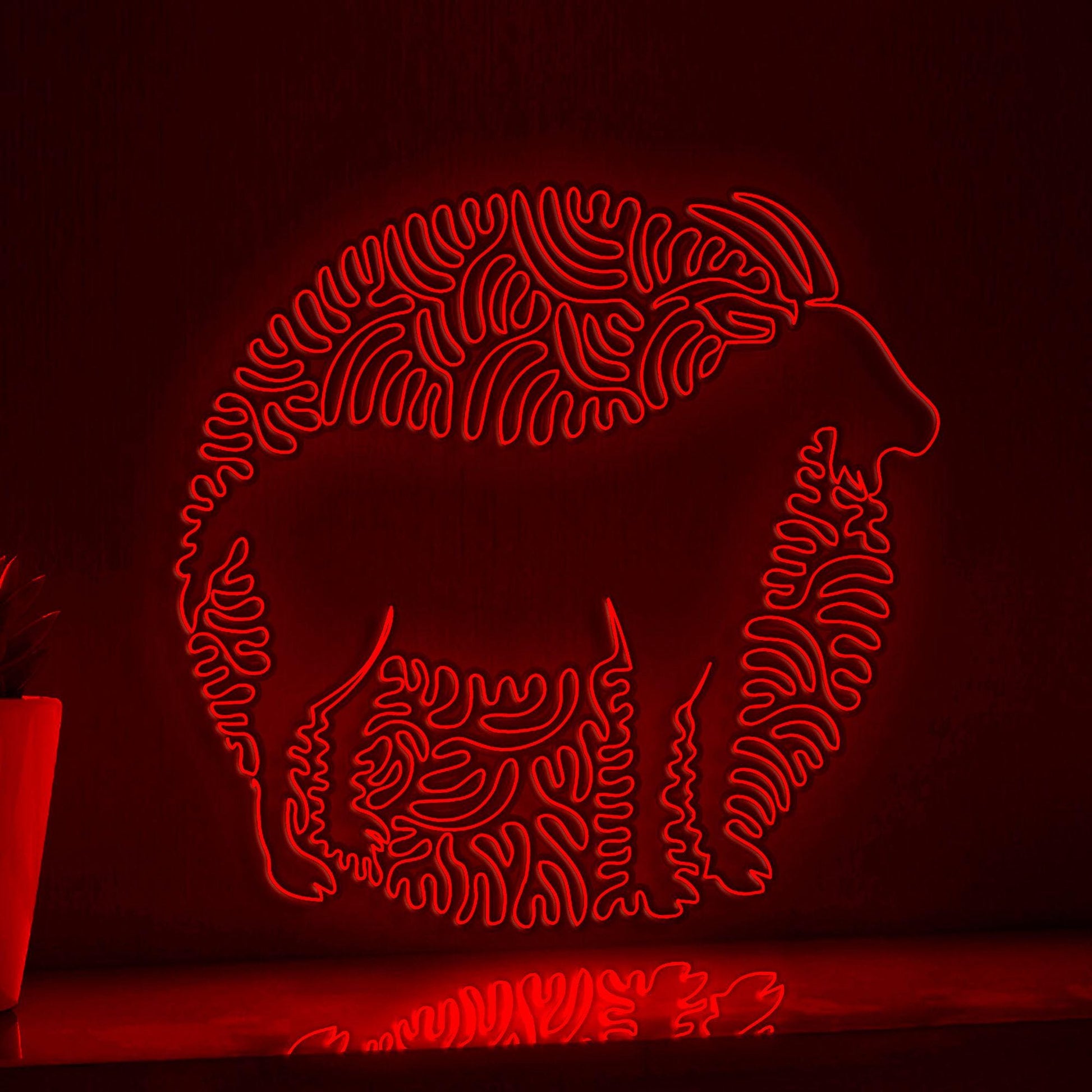 Goat One Line Art EL Wire Neon Sign - Farm Animal Minimalist Decor - myneonup