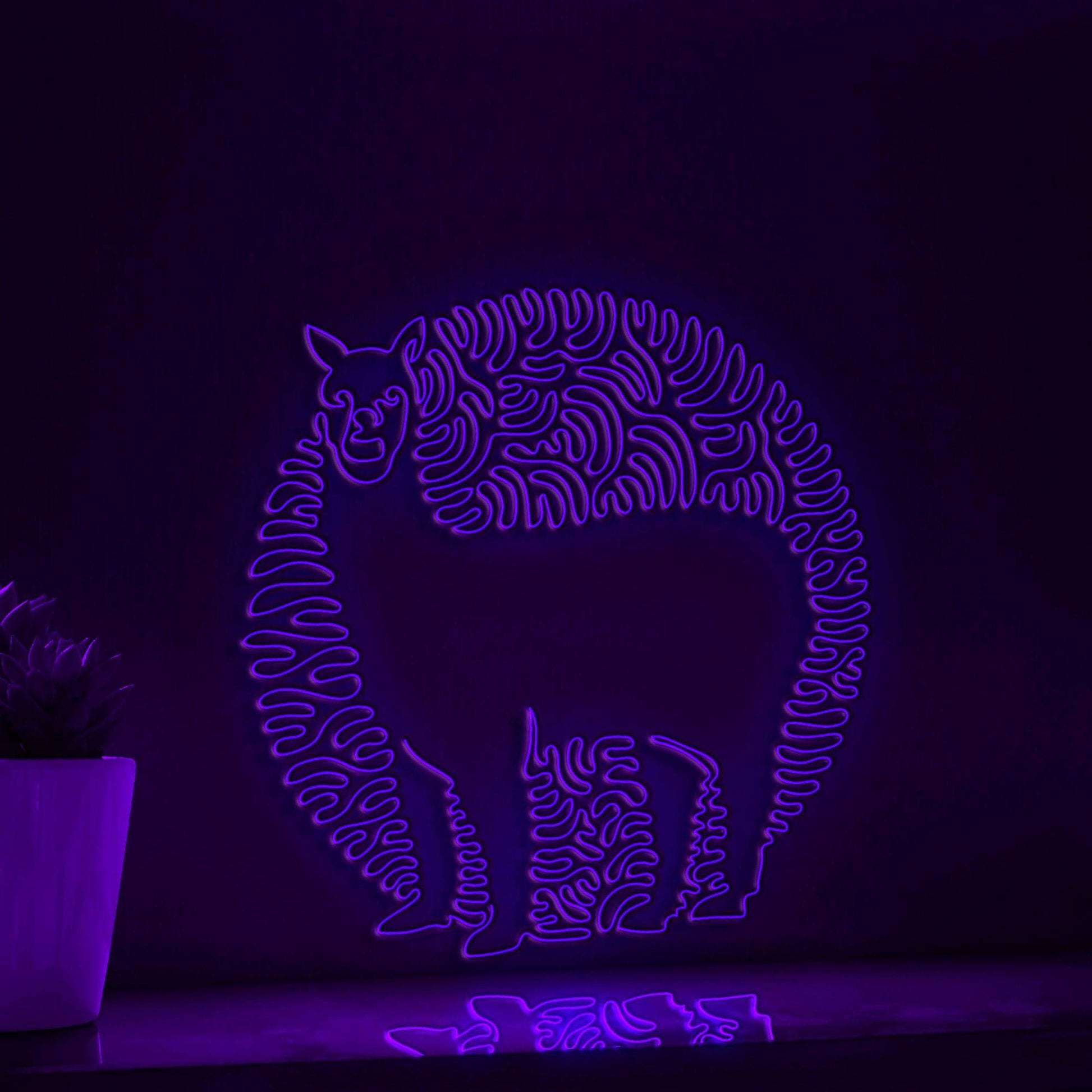 Alpaca One Line Art EL Wire Neon Sign - Fuzzy Farm Animal Decor - myneonup
