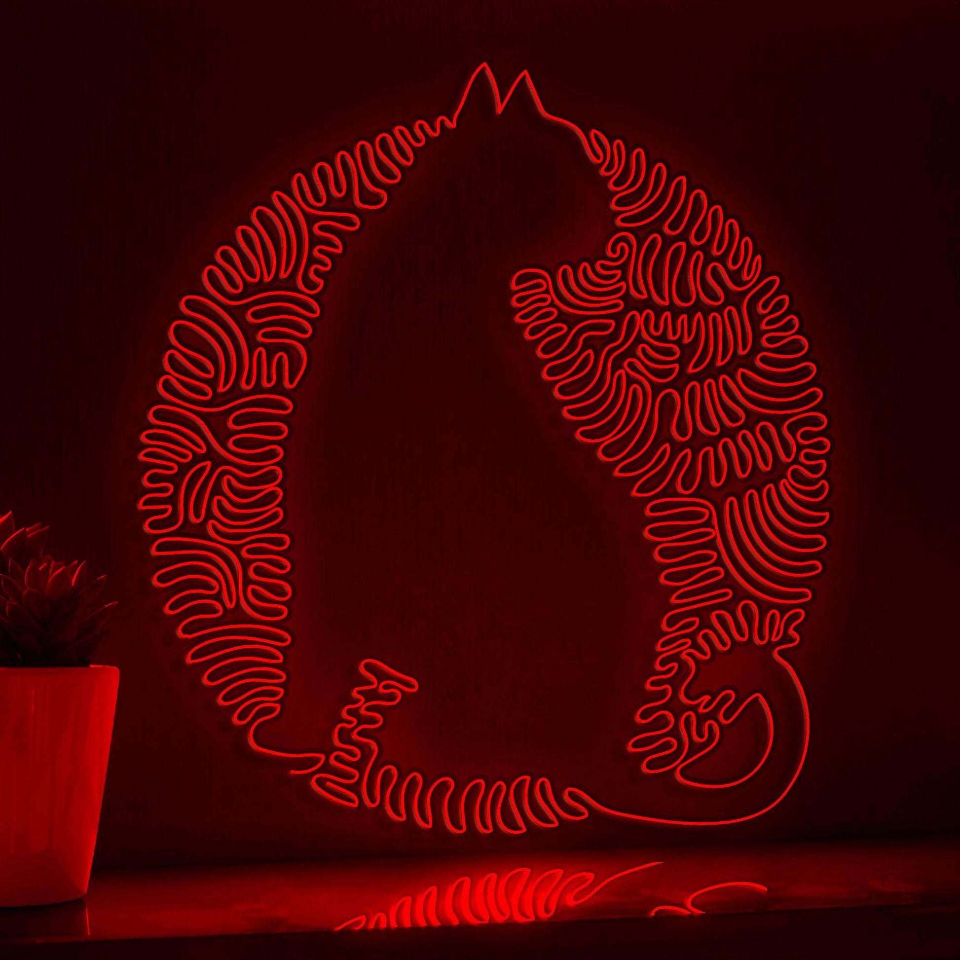 Cat One Line EL Wire Neon Sign - Minimalist Pet Decor - myneonup