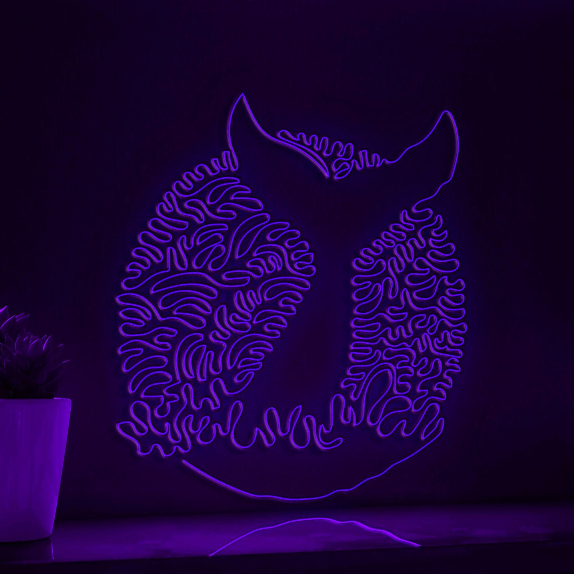 Whale Ambush One Line EL Wire Neon Sign - Ocean Giant Wall Art - myneonup