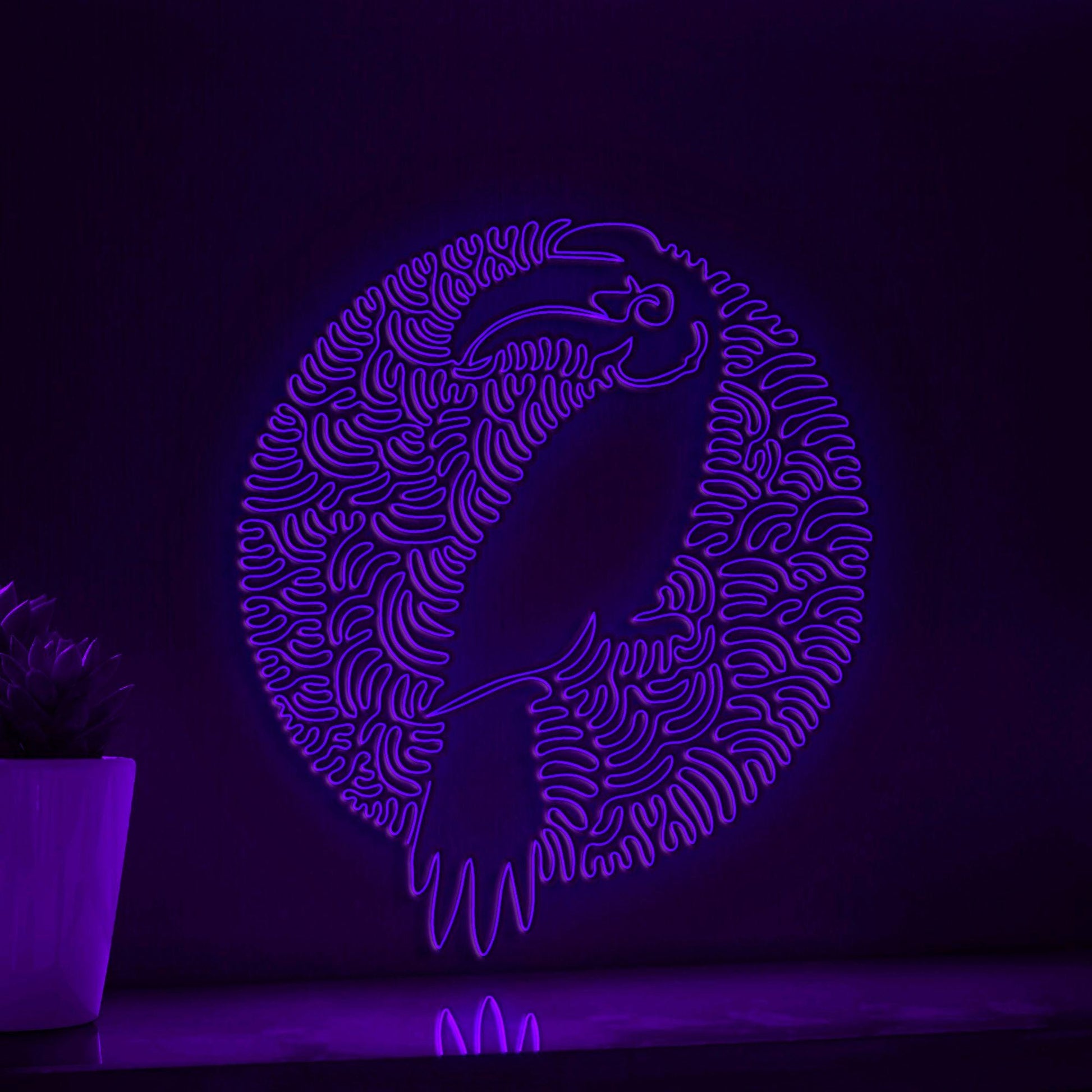 Hornbill One Line EL Wire Neon Sign - Exotic Bird Abstract Wall Art Decor - myneonup