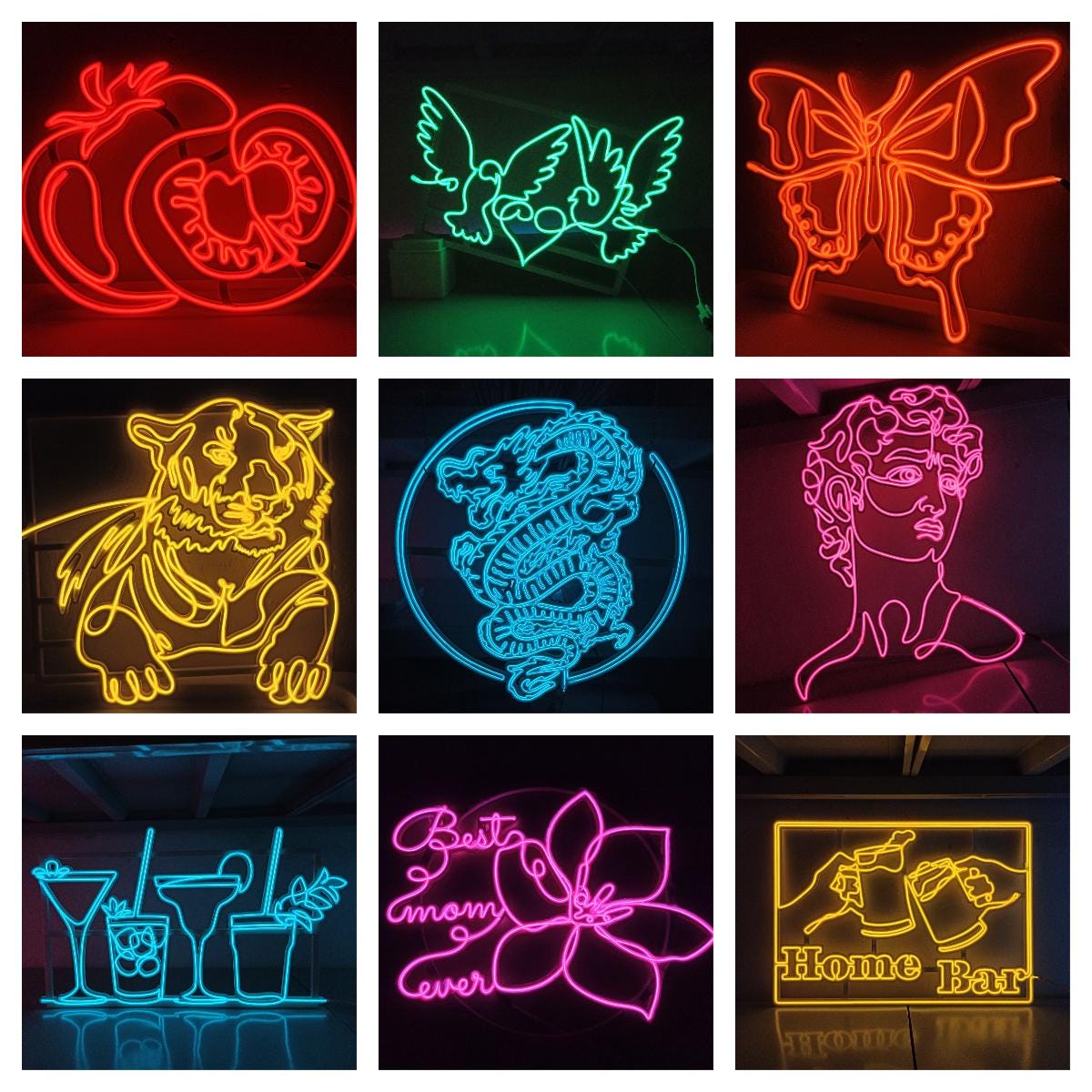 Panda One Line EL Wire Neon Sign - Bamboo Lover Wall Art - myneonup