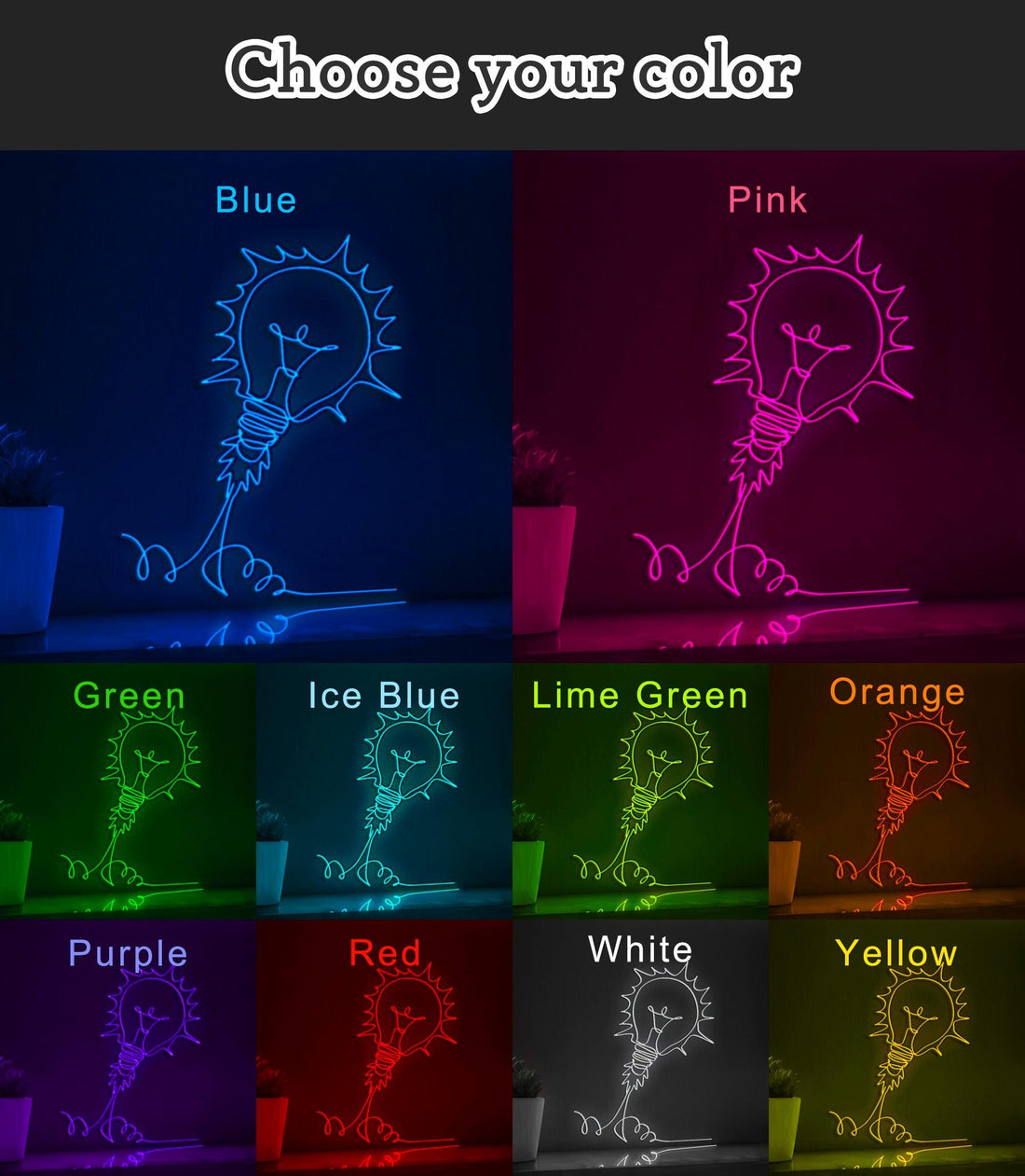 Light Bulb Space Launch Playful EL Wire Animal Art for Kids Rooms & Mischief-Themed Decor