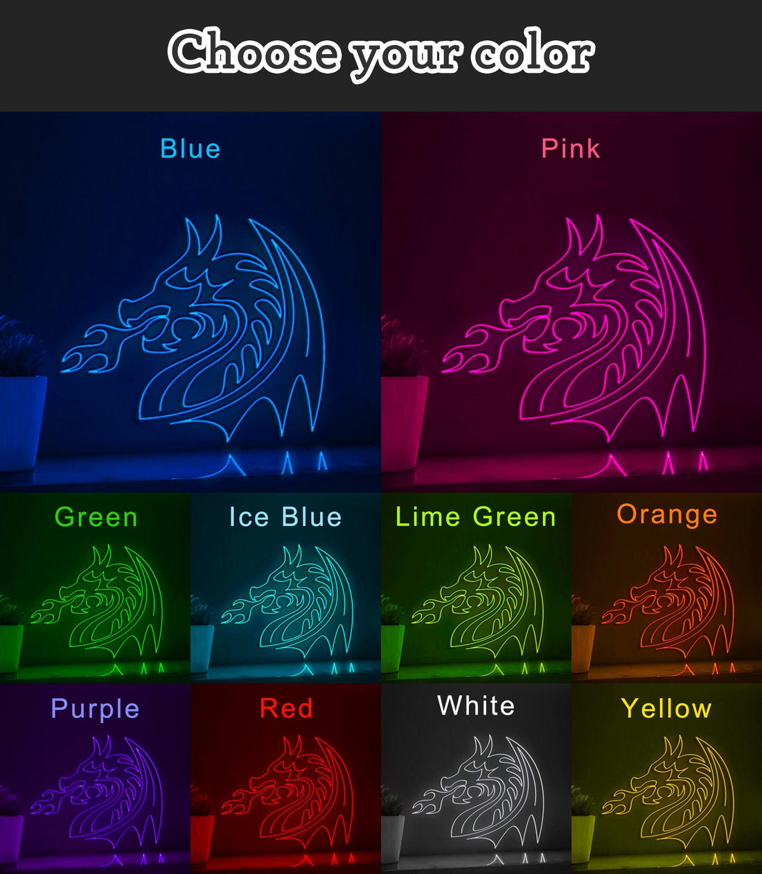 Chinese Dragon Mythical EL Wire Art for Cultural & Game Rooms