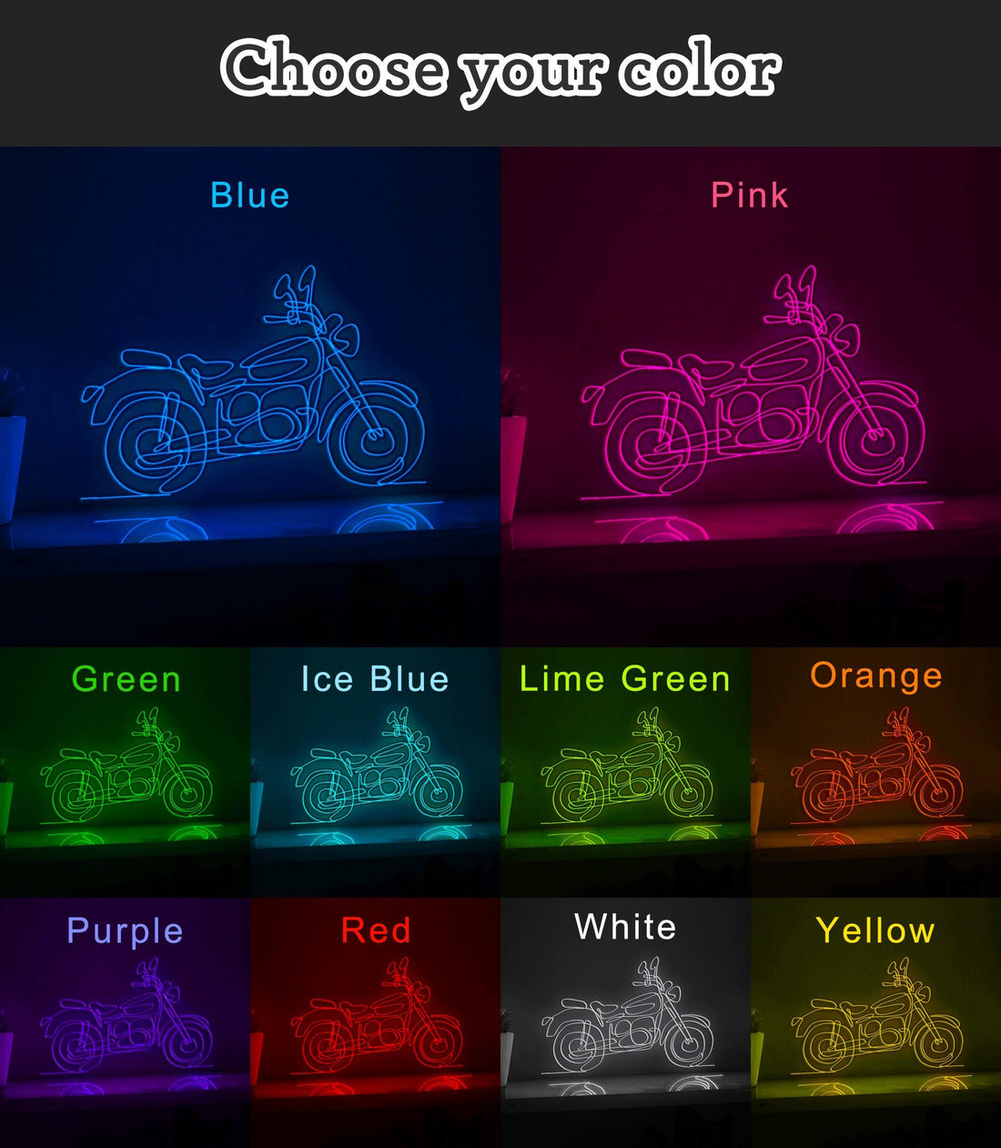 Old Classic Motorcycle Timeless EL Wire Sports Art for Retro Decor & Motorcycle Collectors