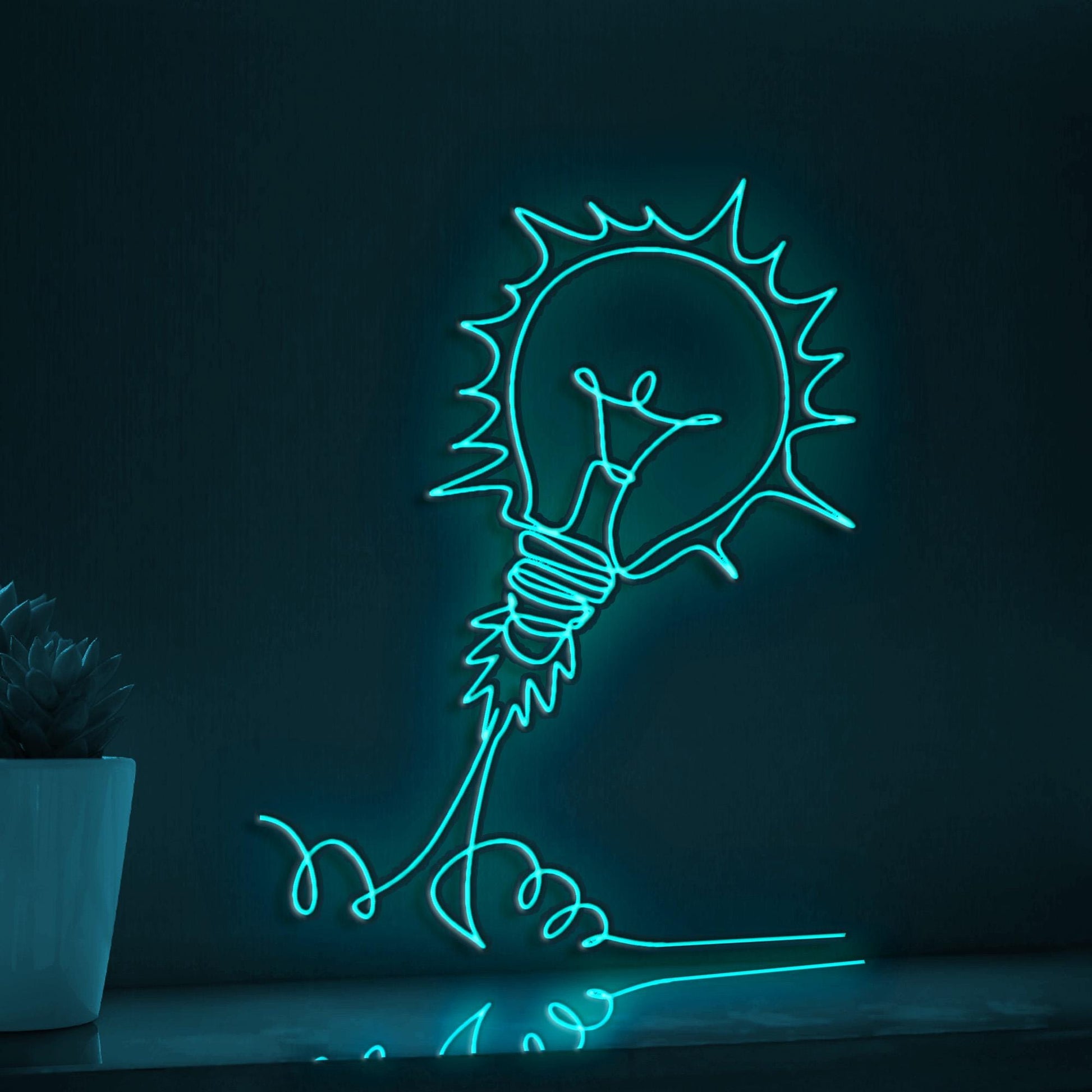 Light Bulb Space Launch Playful EL Wire Animal Art for Kids Rooms & Mischief-Themed Decor
