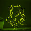 Bully Dog Breed Bold EL Wire Animal Art for Pet Rooms & Dog Sport Enthusiasts