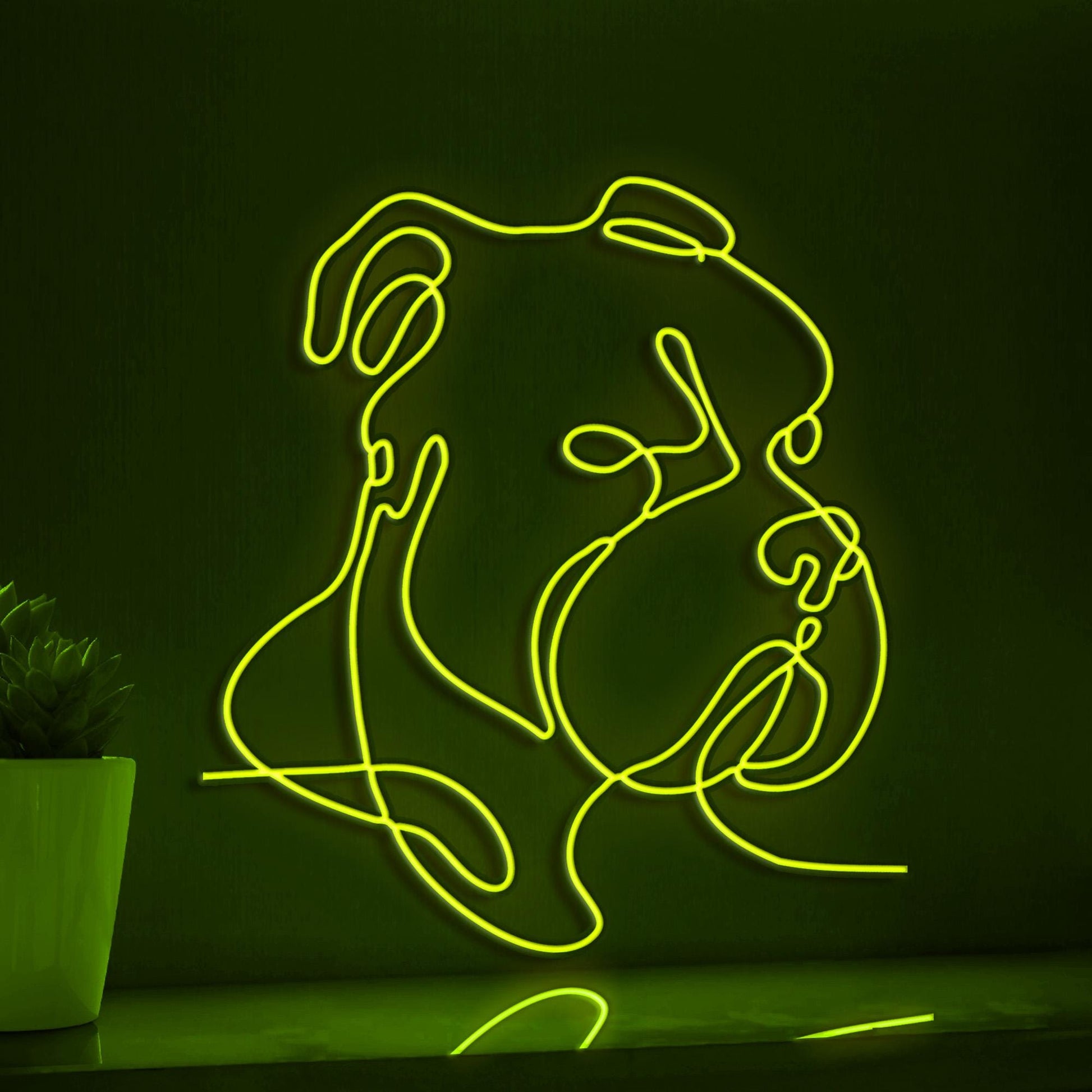 Bully Dog Breed Bold EL Wire Animal Art for Pet Rooms & Dog Sport Enthusiasts