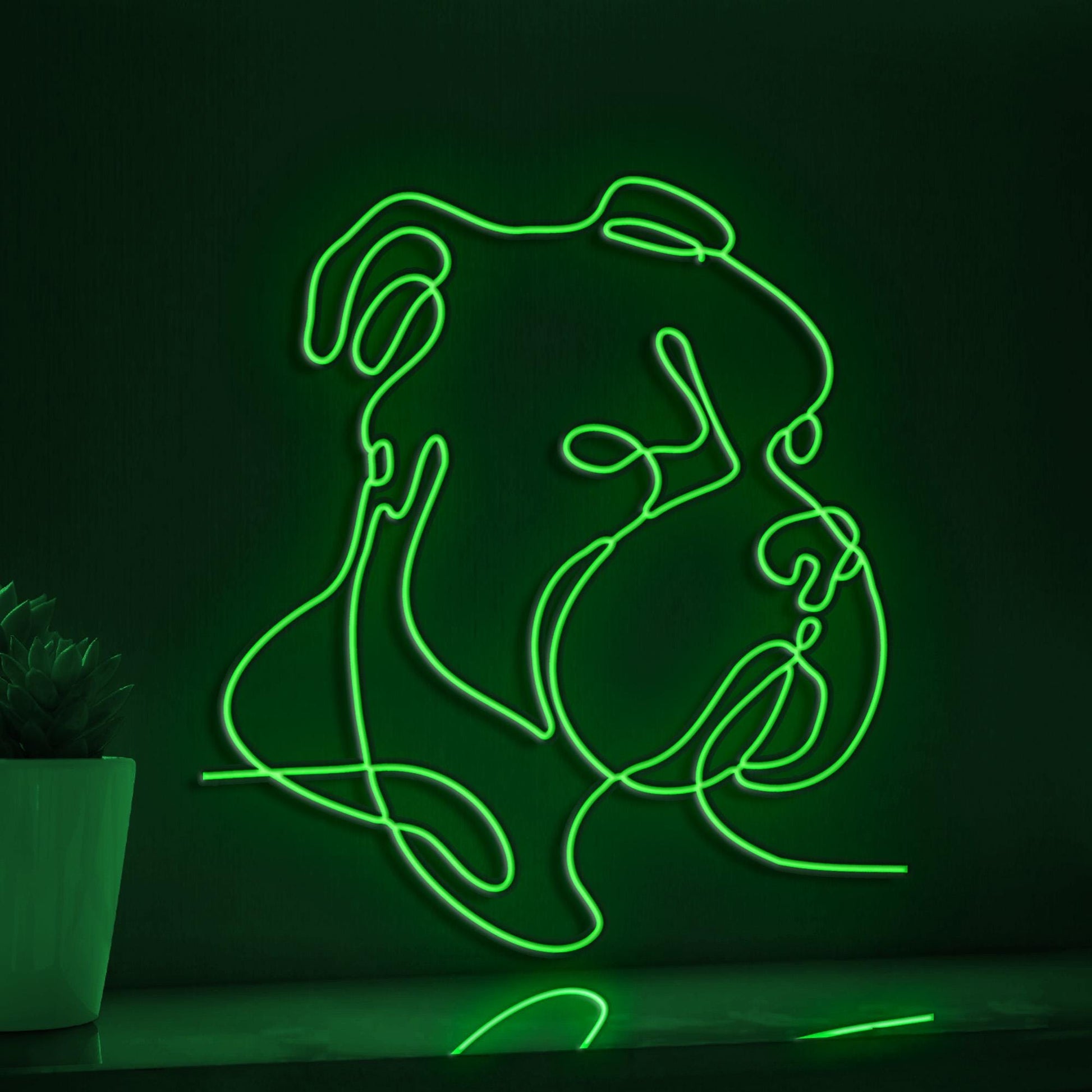 Bully Dog Breed Bold EL Wire Animal Art for Pet Rooms & Dog Sport Enthusiasts