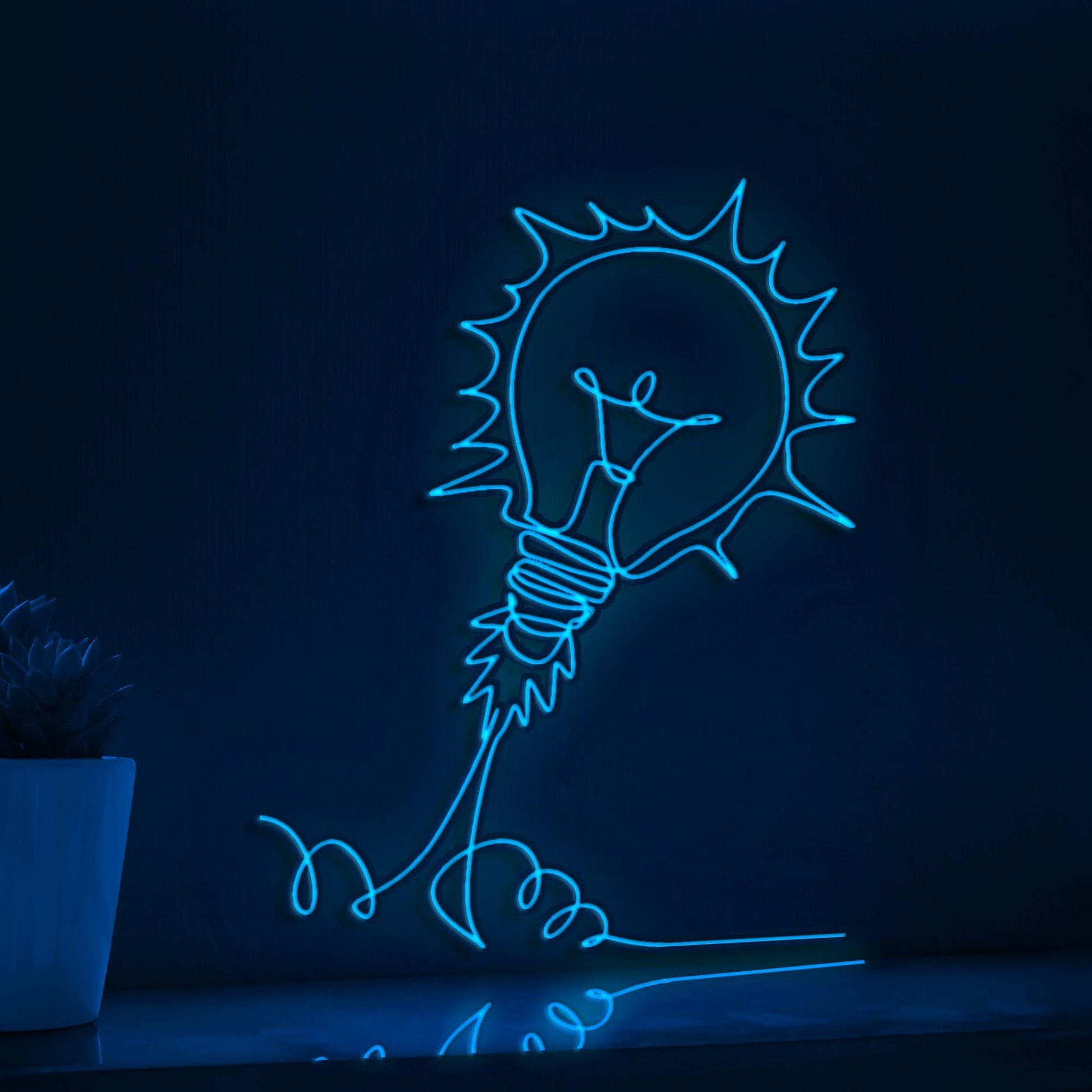 Light Bulb Space Launch Playful EL Wire Animal Art for Kids Rooms & Mischief-Themed Decor