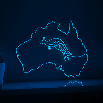 Australia Kangaroo Wildlife Family-Themed EL Wire Animal Art for Safari Decor & Wildlife Conservation