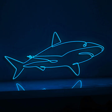 Ocean Shark Fish EL Wire Neon Sign, Neon Light for Beach Houses & Underwater Adventure Decor