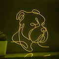 Bully Dog Breed Bold EL Wire Animal Art for Pet Rooms & Dog Sport Enthusiasts
