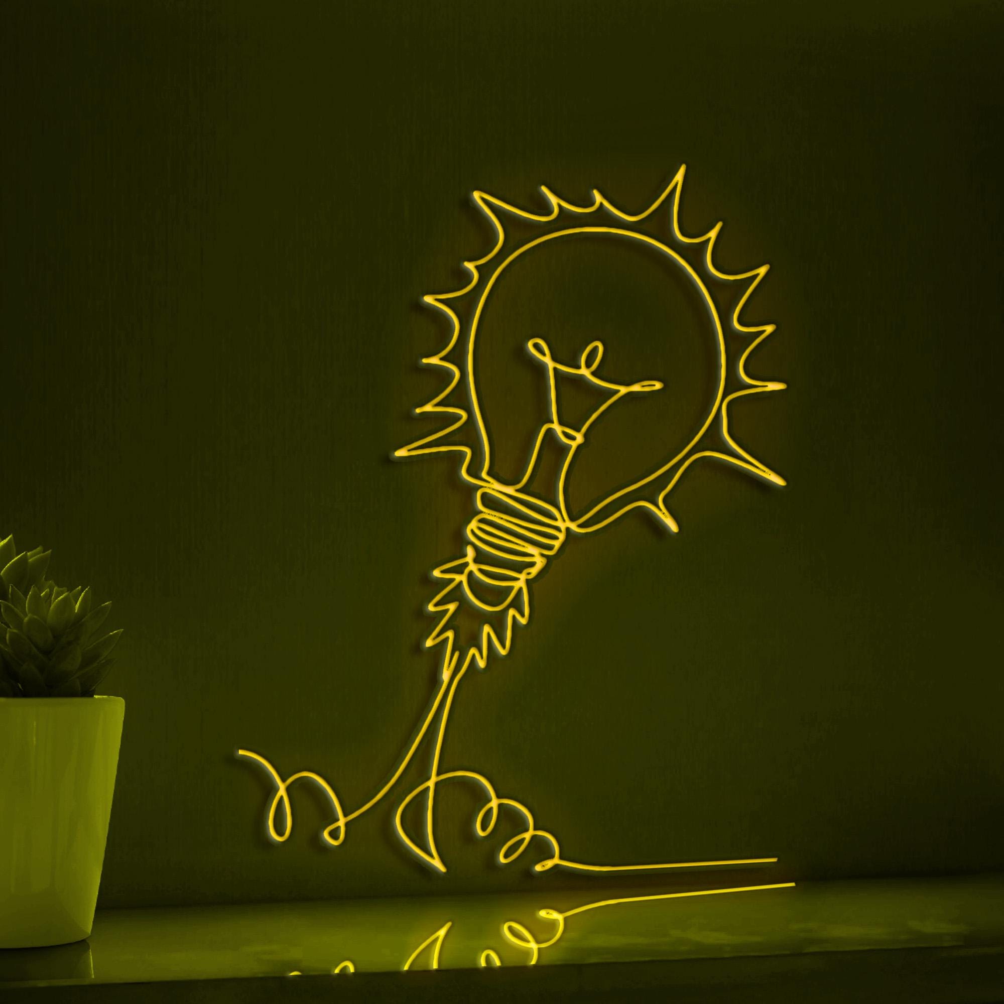 Light Bulb Space Launch Playful EL Wire Animal Art for Kids Rooms & Mischief-Themed Decor