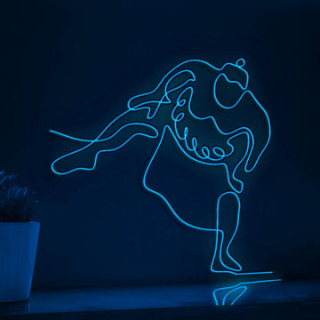 Young Sumo Man Pose Cultural EL Wire Sports Art for Arena Rooms & Sumo Wrestling Fans