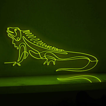 Iguana Lizard Exotic Reptile EL Wire Neon Sign for Animal Pet Lover Society & Home Decor Wall Art