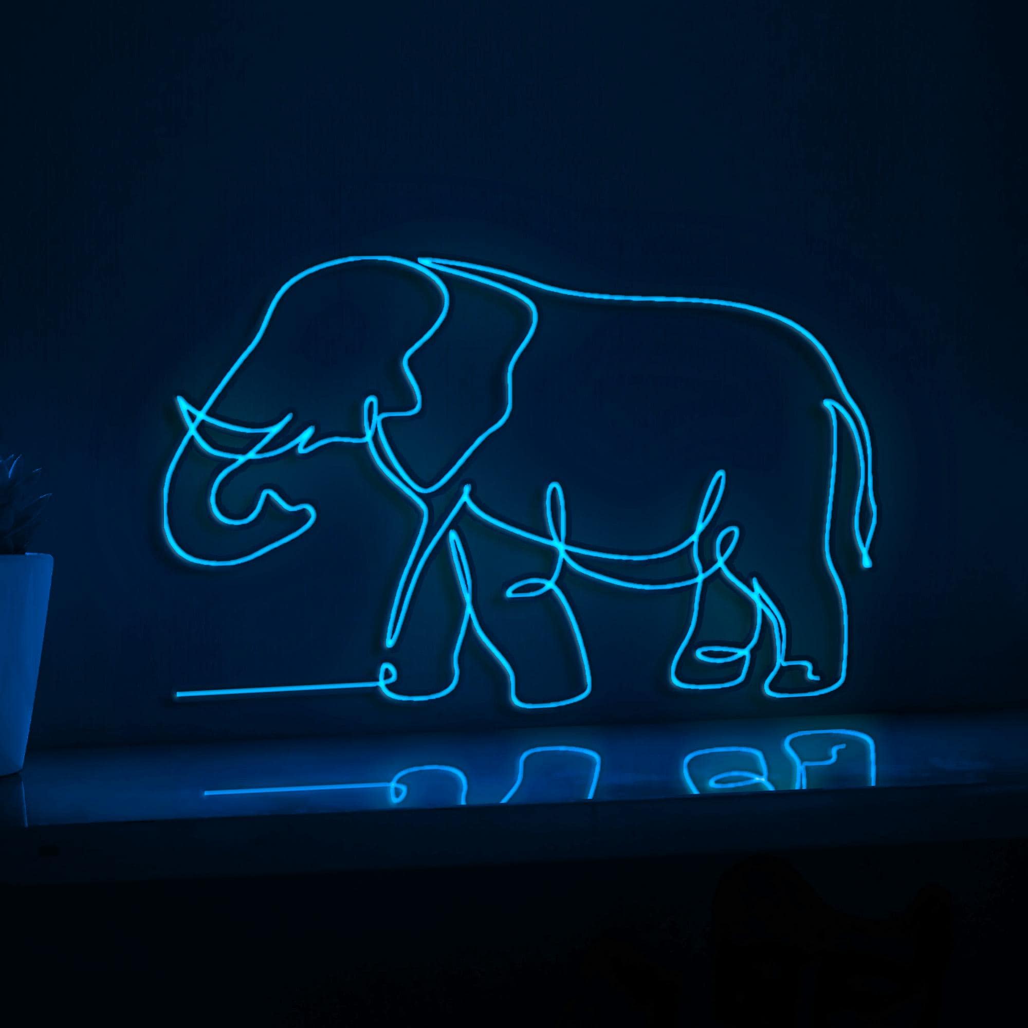 African Elephant Wild Animal National Park Conservation EL Wire Art for Safari & Zoo Decor