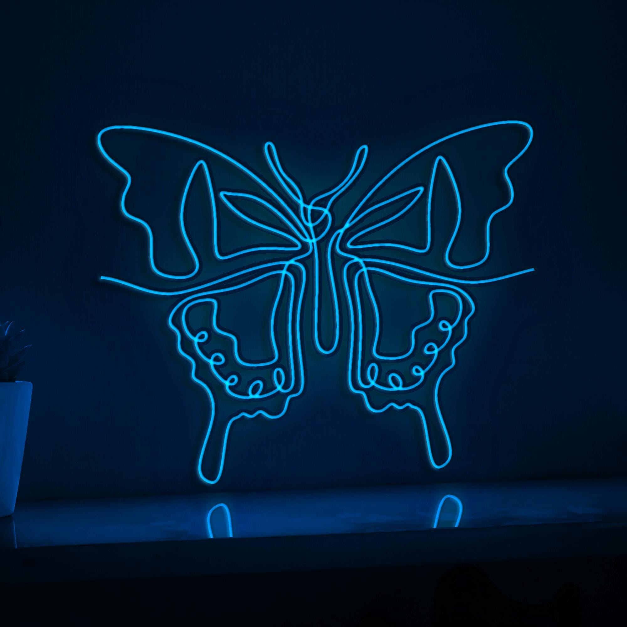 Beautiful Butterfly Spa Exotic EL Wire Animal Art for Pet Rooms & Reptile Enthusiast Decor