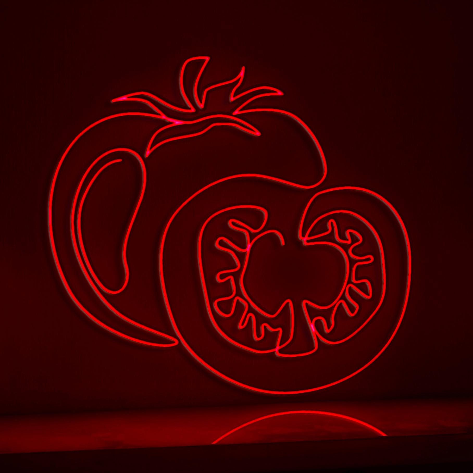 Organic Tomatoes Farming Rustic EL Wire Kitchen Art for Garden Rooms & Healthy Lifestyle Decor