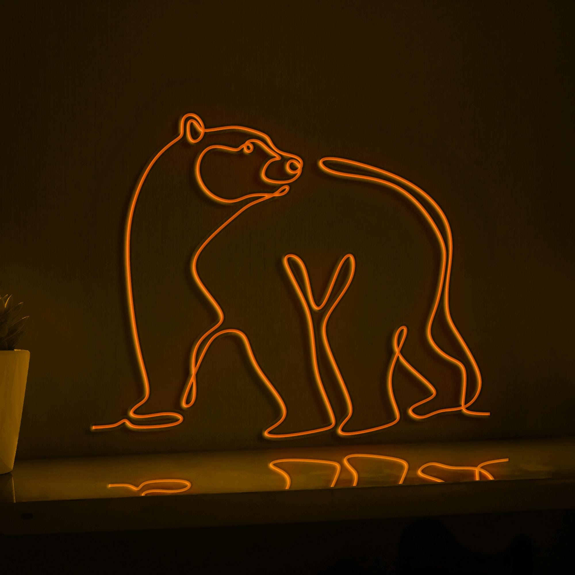 Bear Wild Animals Mascot Polar Bears EL Wire Neon Sign, Animal Theme Neon Light for Lodge Decor & Polar Enthusiast Rooms