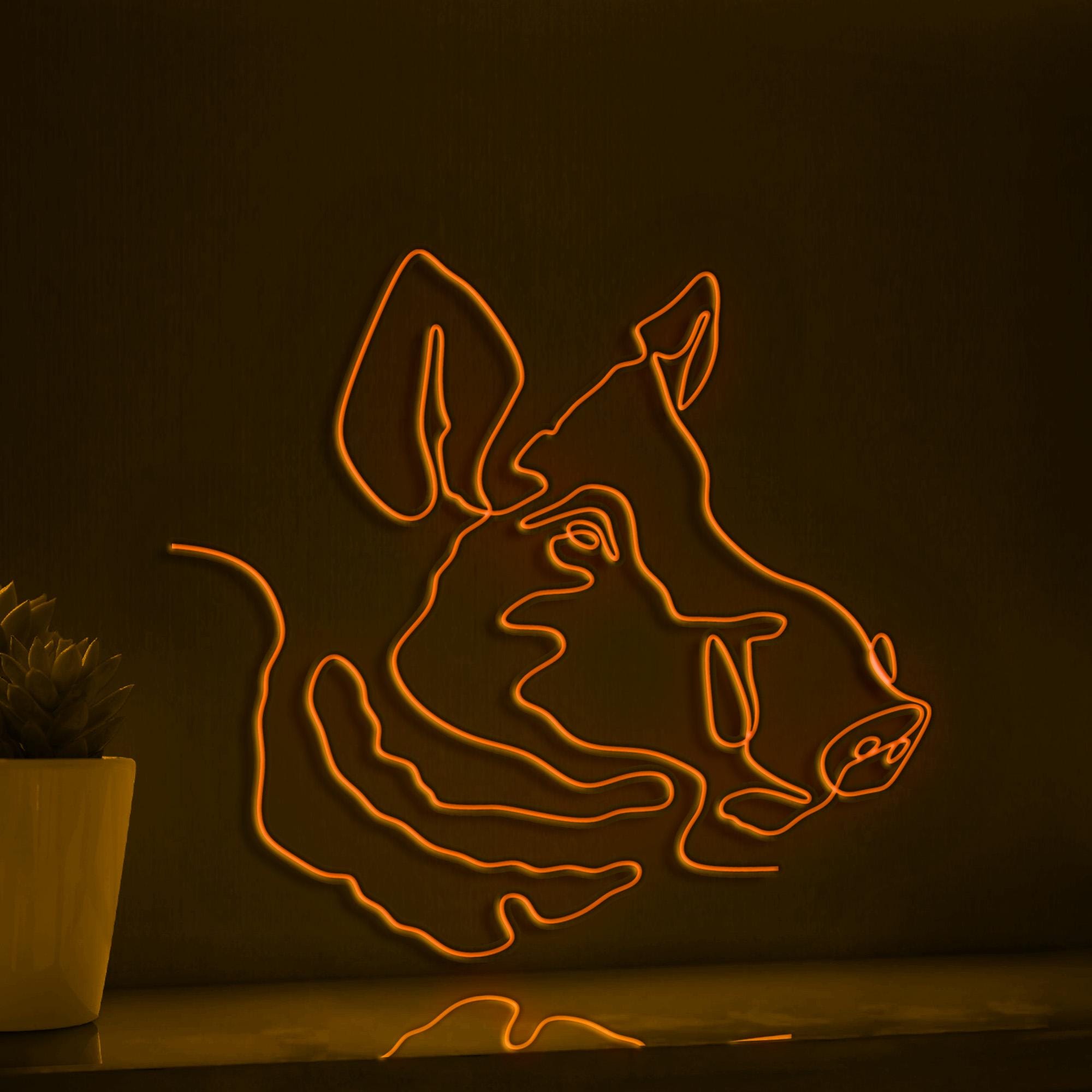 Cute Pig Head EL Wire Neon Sign, Animal Theme Neon Light for Farmhouse Decor & Pig Lover Rooms